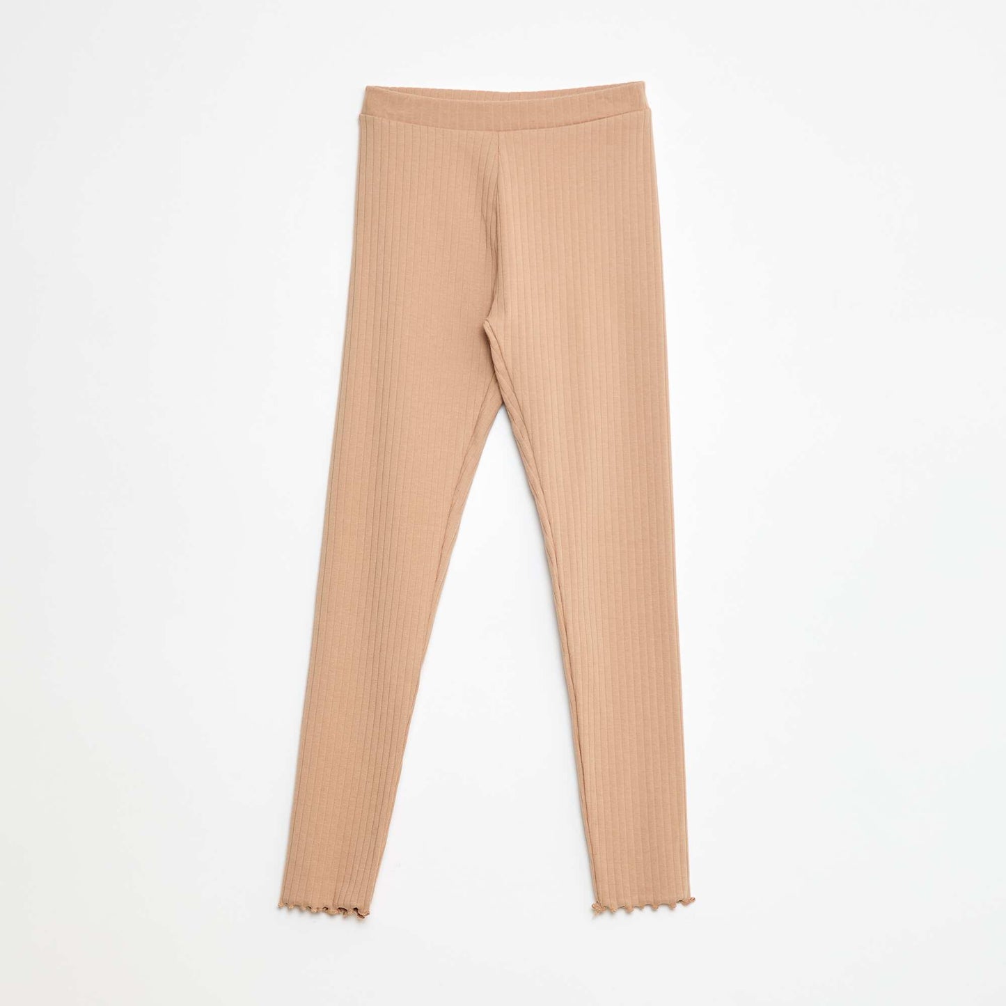 Lot de leggings côtelés 1 imprimé + 1 uni - 2 pièces BEIGE