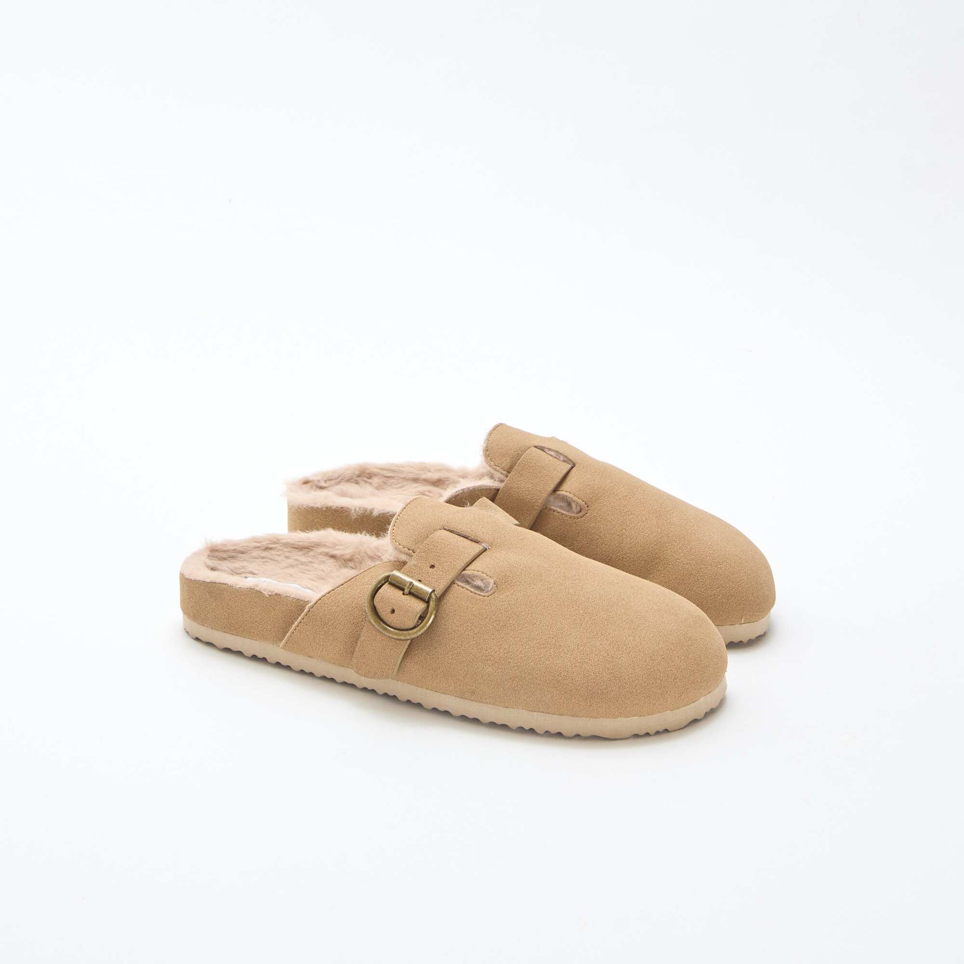 Chaussons sabot fourré MARRON
