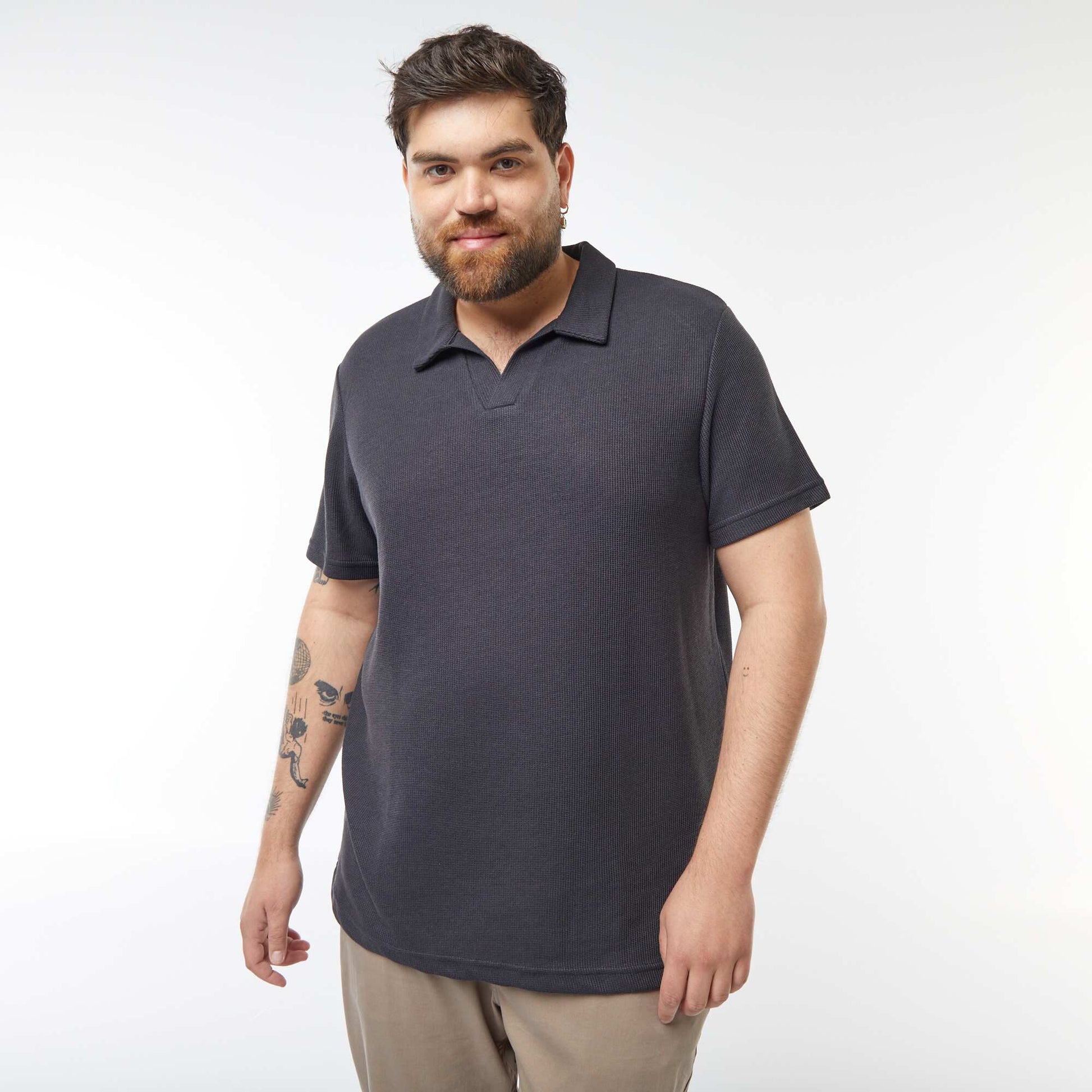 Polo en piqué de coton NOIR