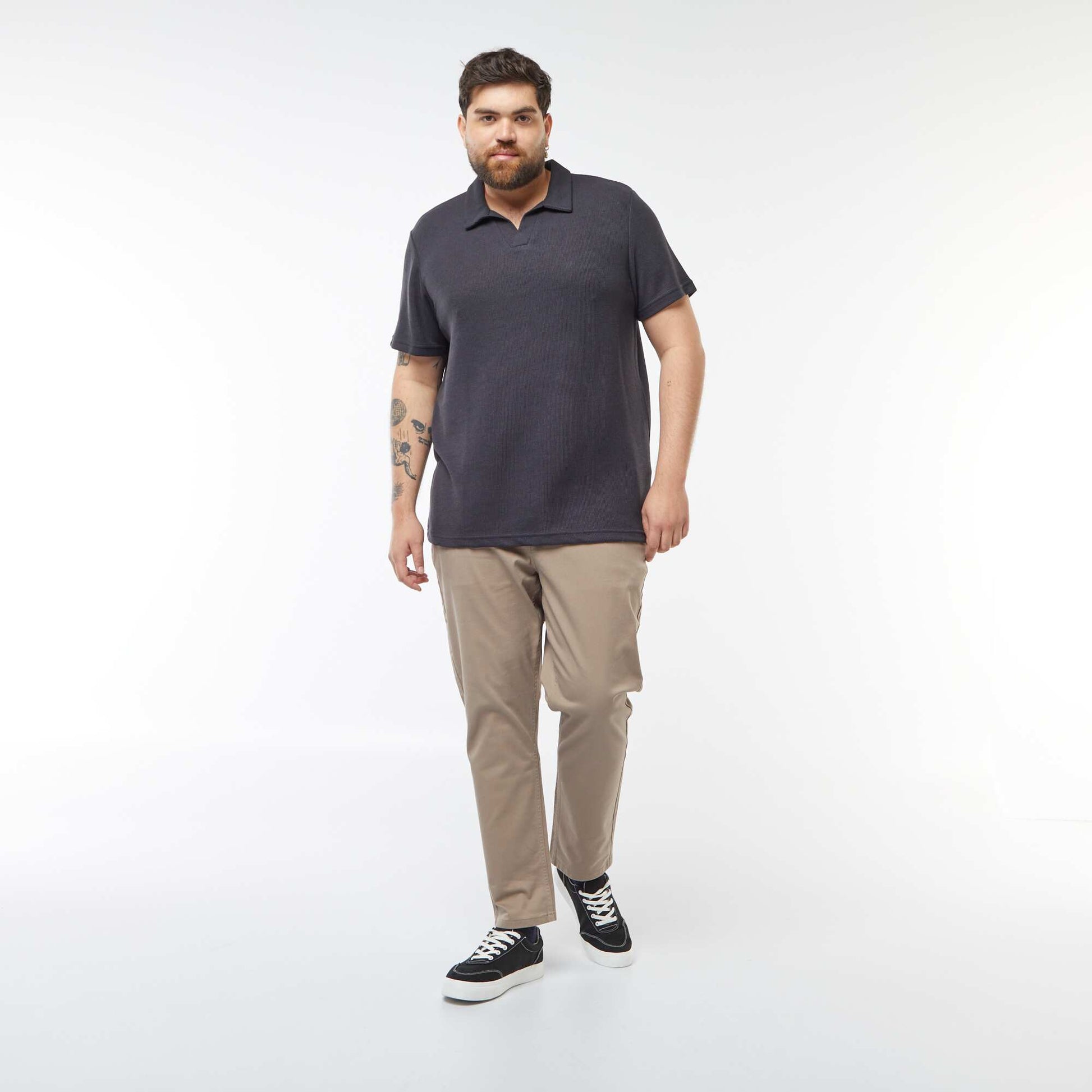 Polo en piqué de coton NOIR