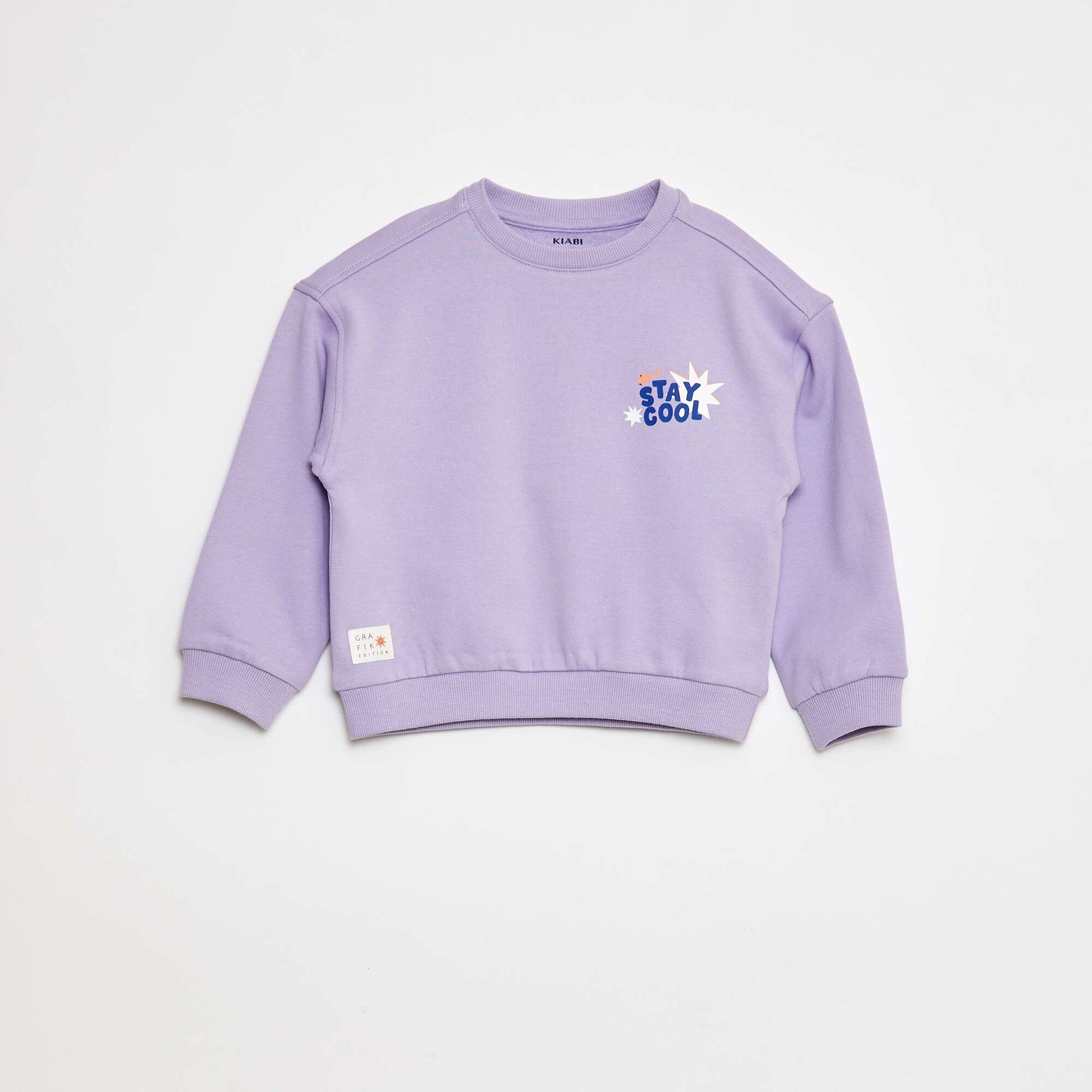 Sweat imprimé en molleton léger - Grafik Edition VIOLET