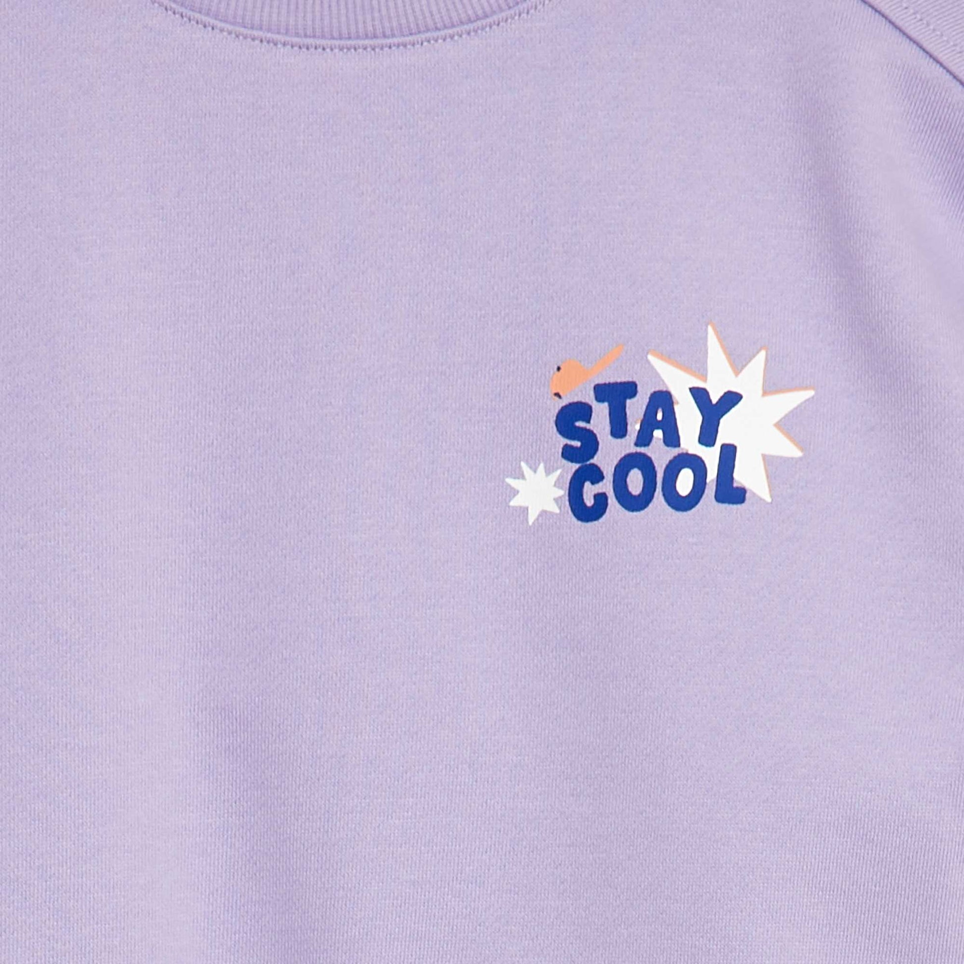 Sweat imprimé en molleton léger - Grafik Edition VIOLET