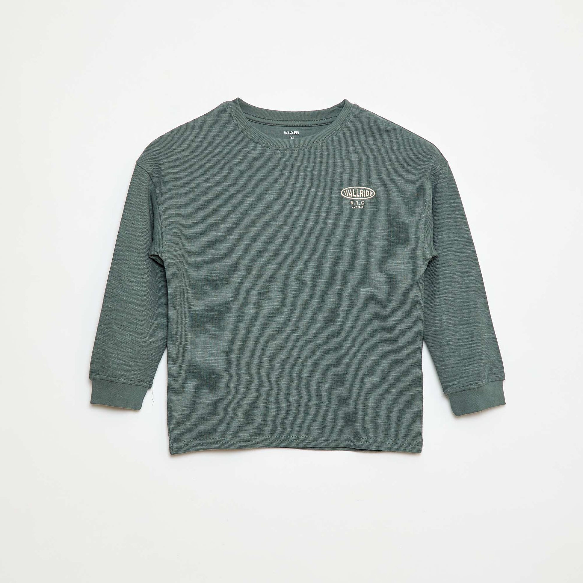 T-shirt en maille avec broderie VERT