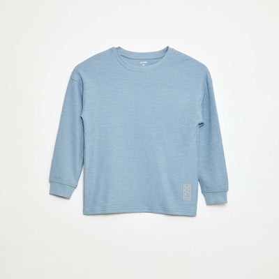 T-shirt en maille avec broderie BLEU