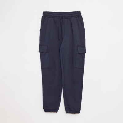 Pantalon jogging multipoches en molleton BLEU