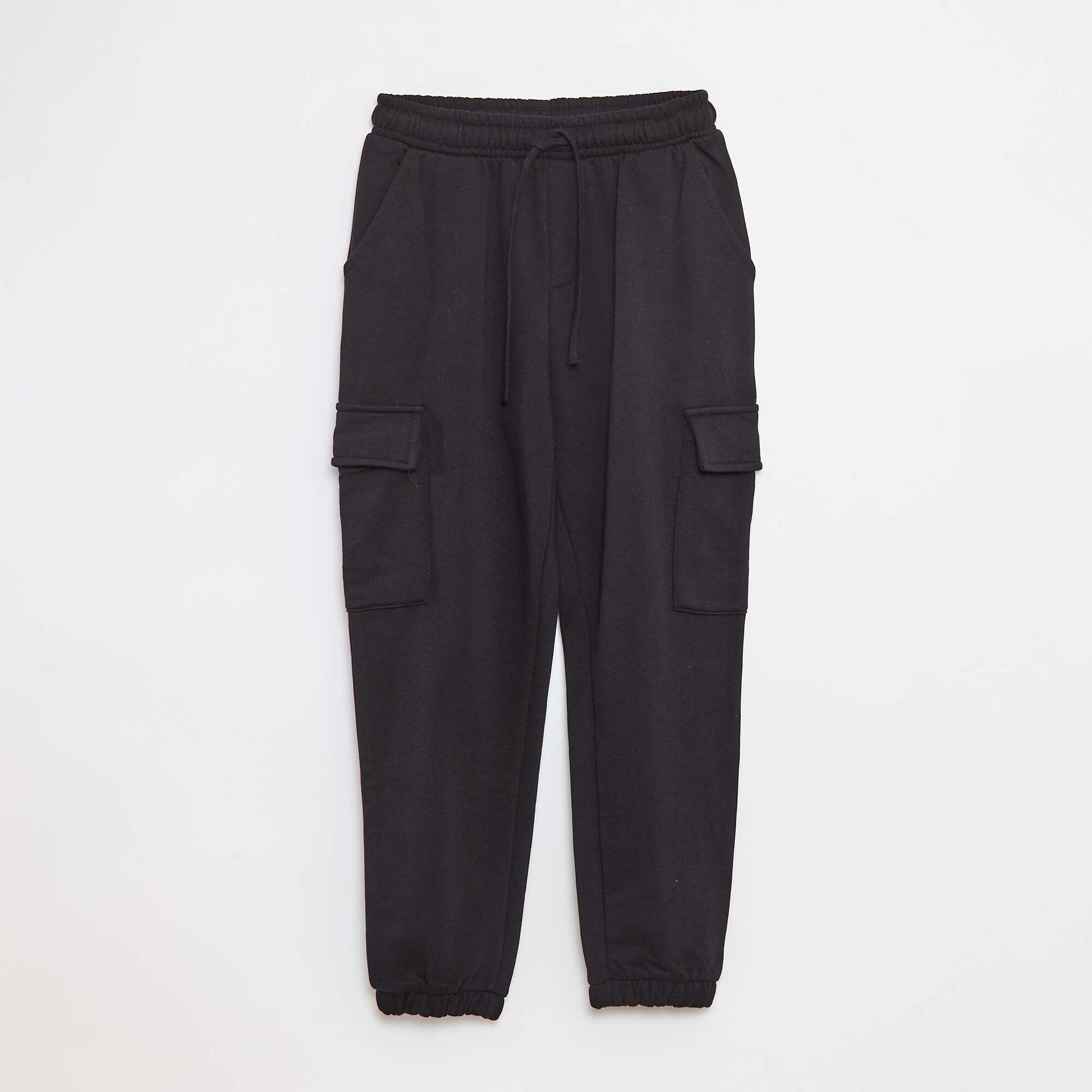 Pantalon jogging multipoches en molleton NOIR