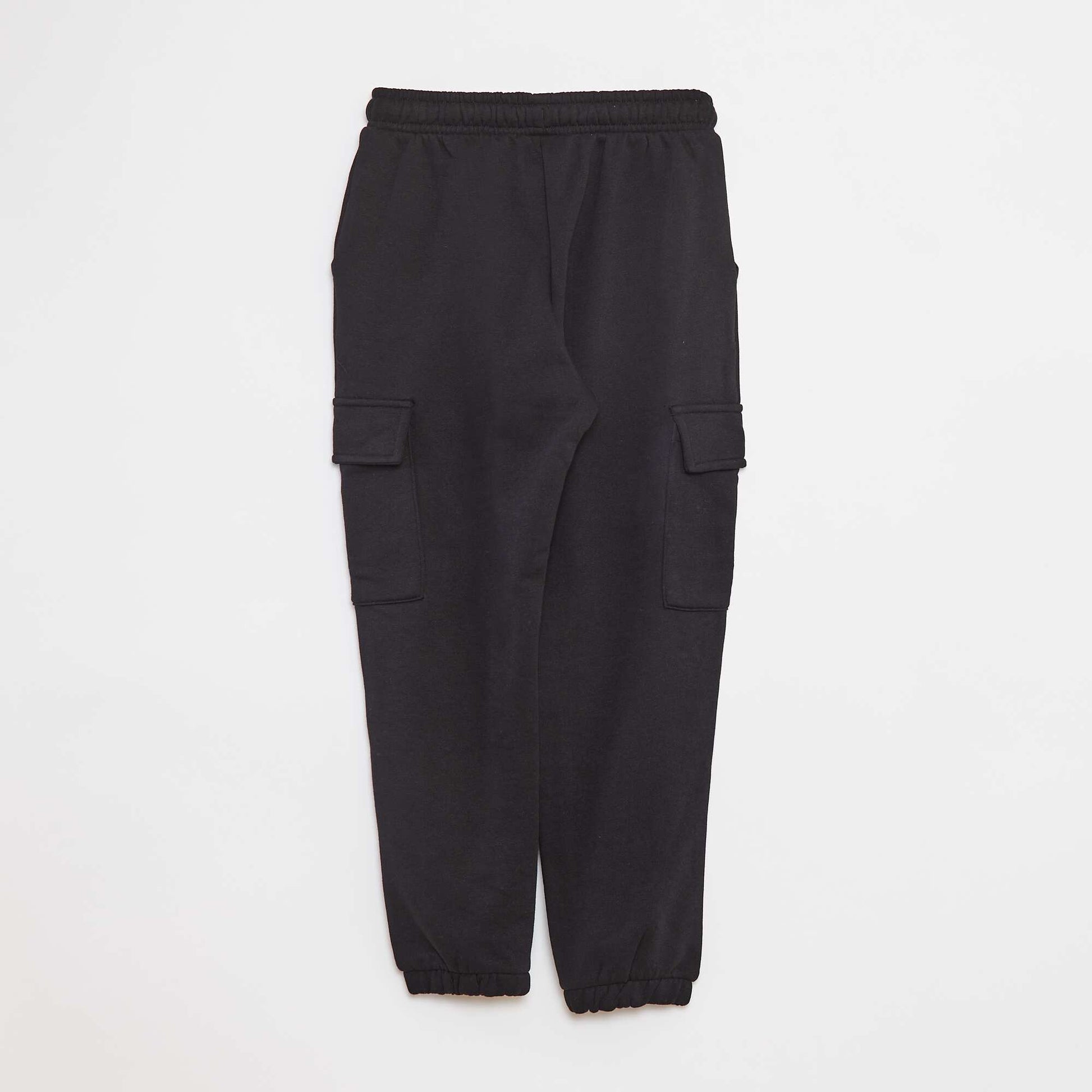 Pantalon jogging multipoches en molleton NOIR