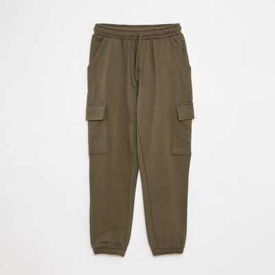 Pantalon jogging multipoches en molleton KAKI
