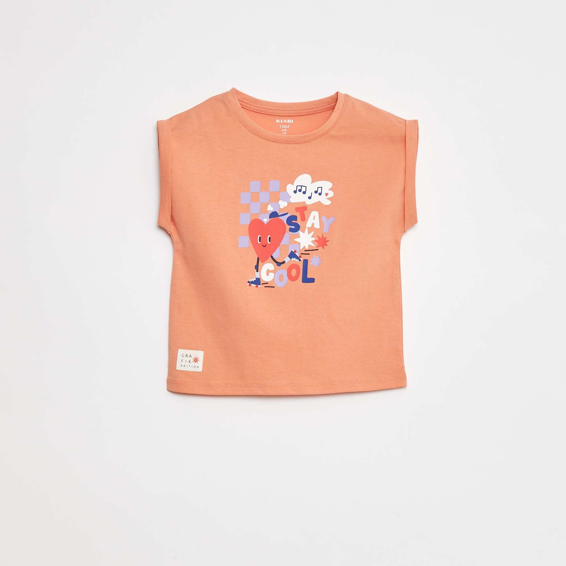 T-shirt avec emmanchures courtes à revers - Grafik Edition ROSE