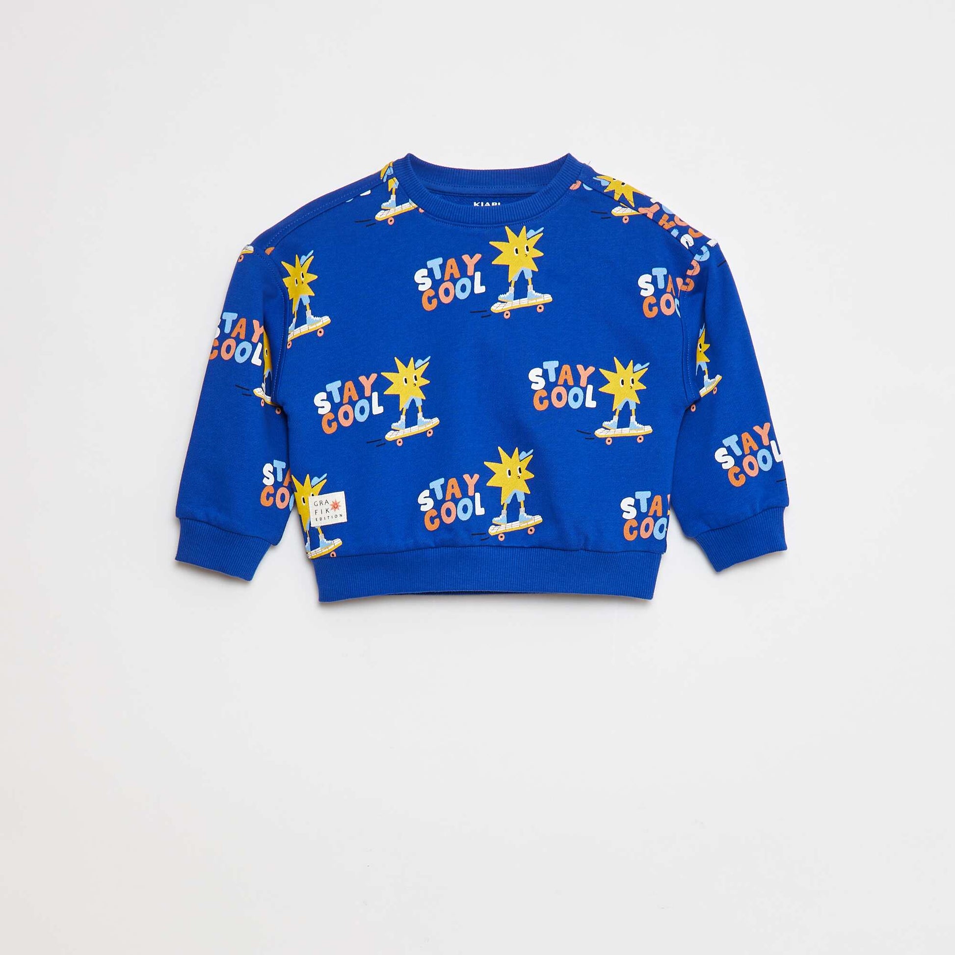 Sweat imprimé en molleton léger - Grafik Edition BLEU