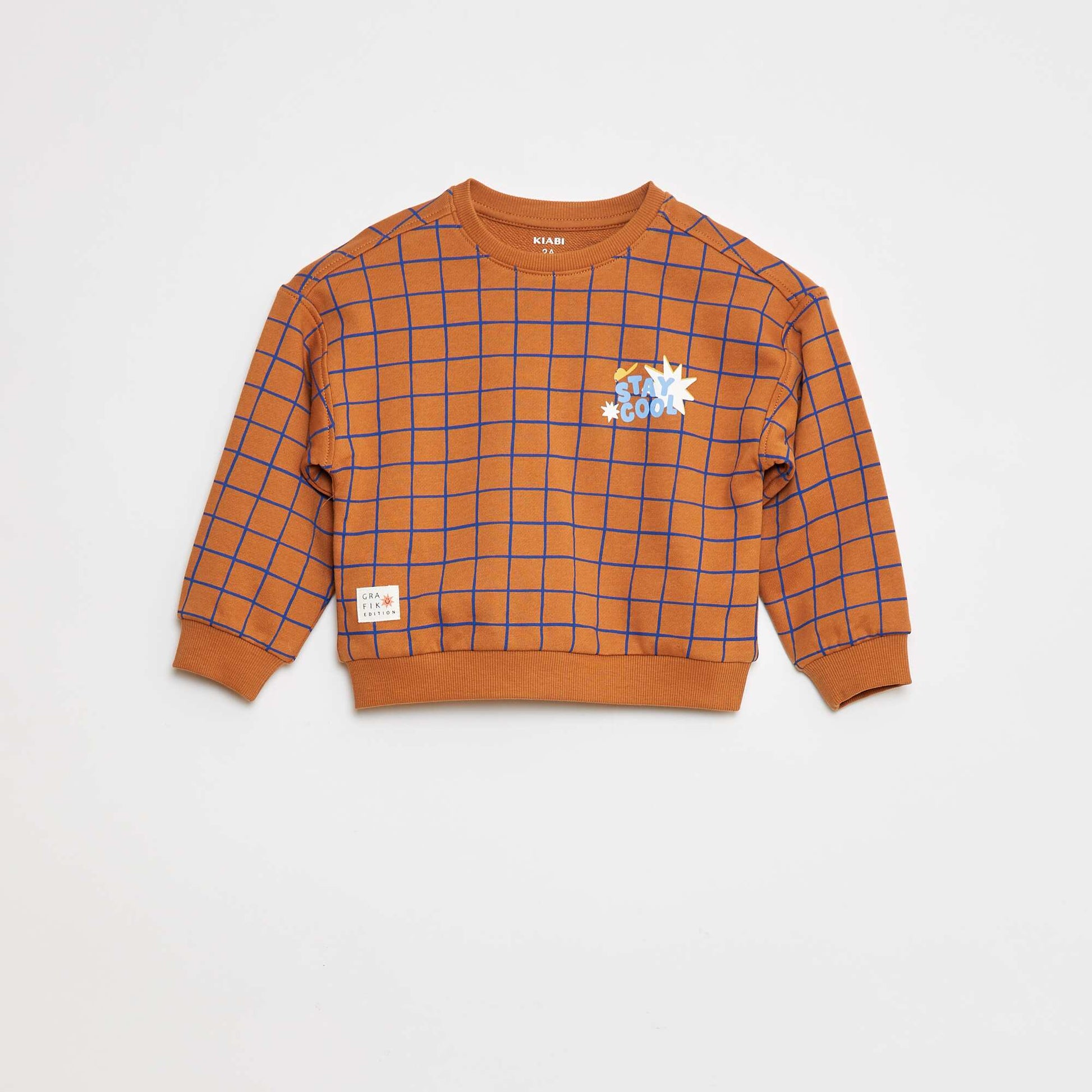 Sweat imprimé en molleton léger - Grafik Edition MARRON