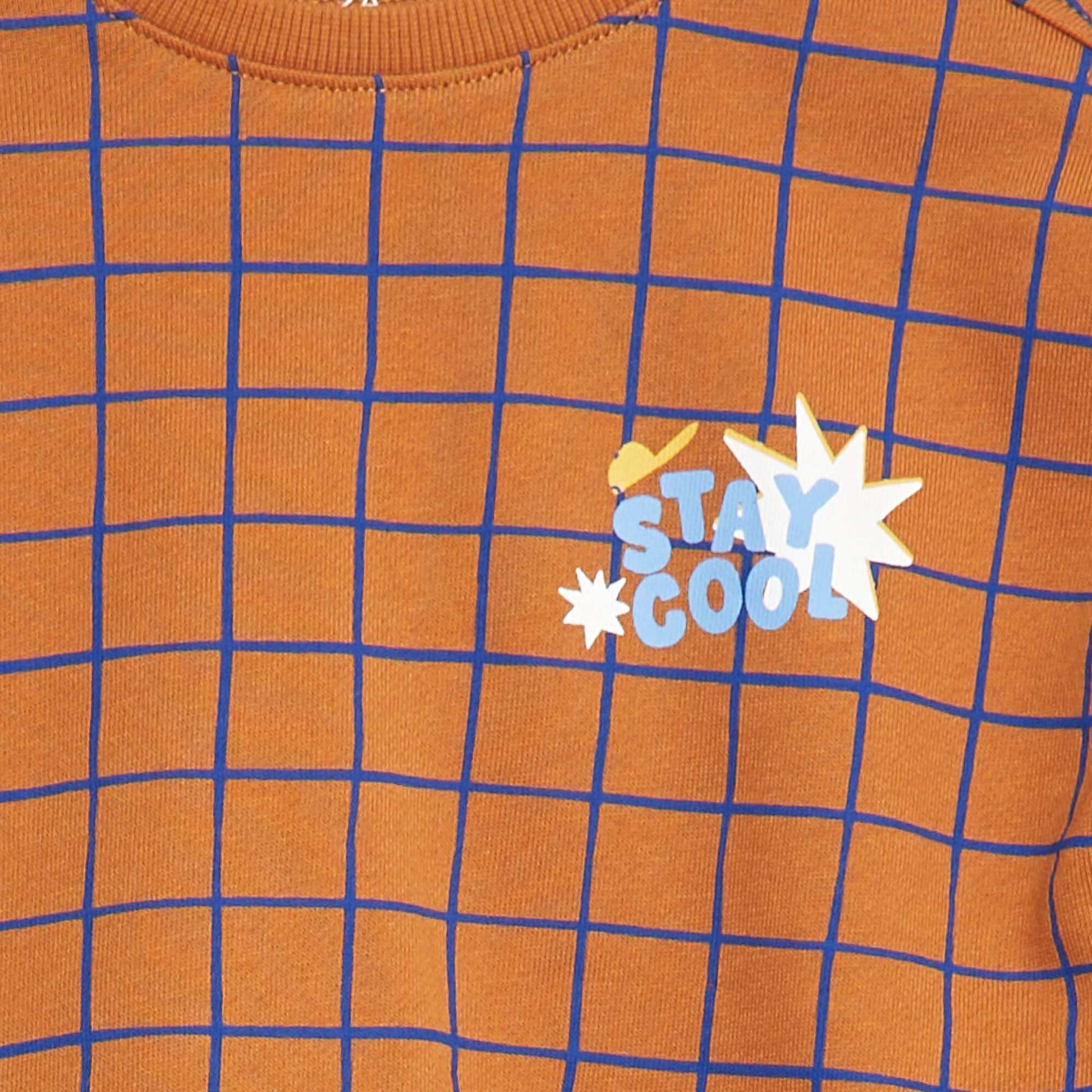 Sweat imprimé en molleton léger - Grafik Edition MARRON