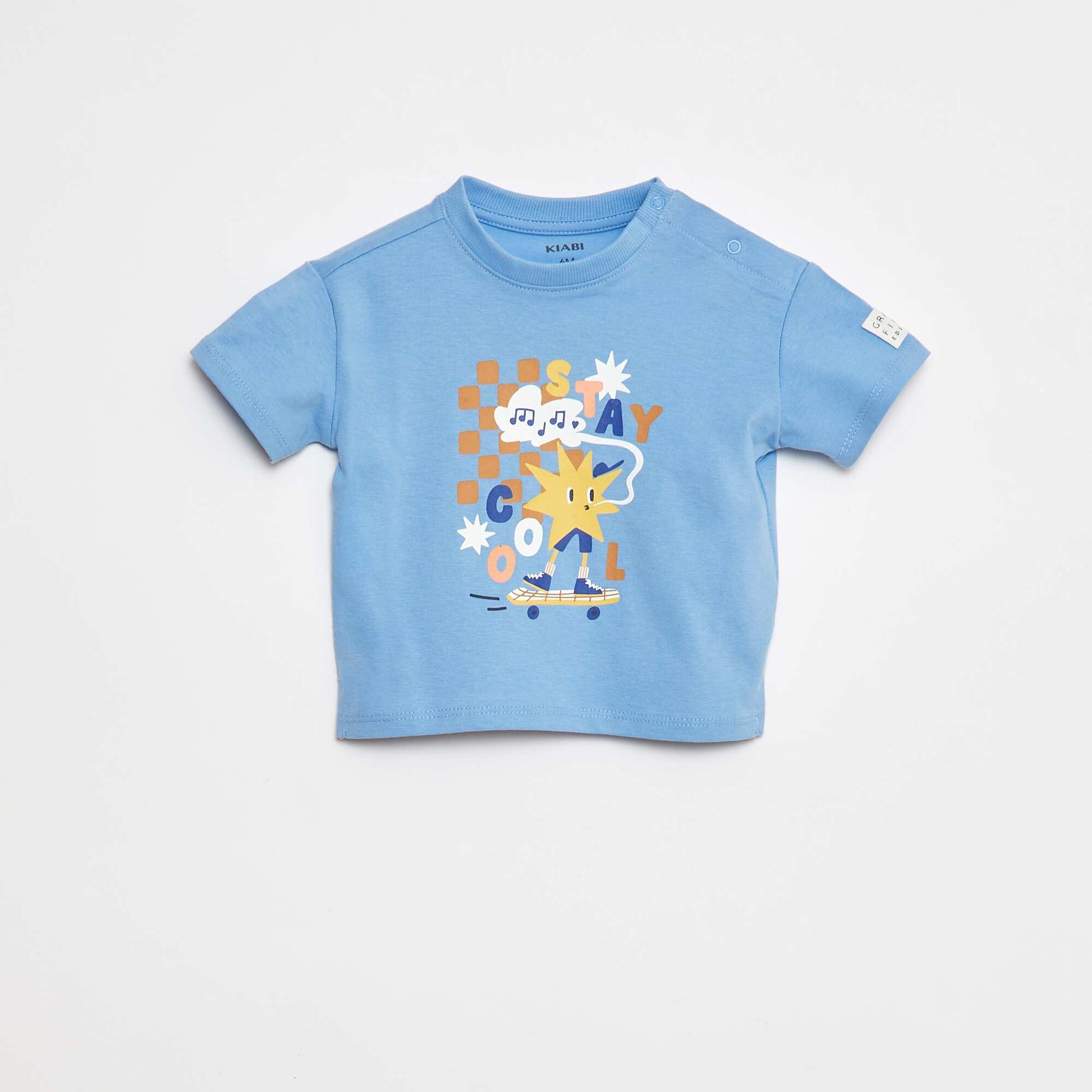 T-shirt manches courtes imprimé - Grafik Edition BLEU
