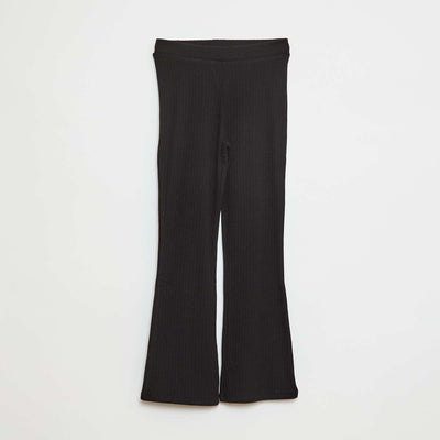 Legging imprimé en rib côtelé NOIR