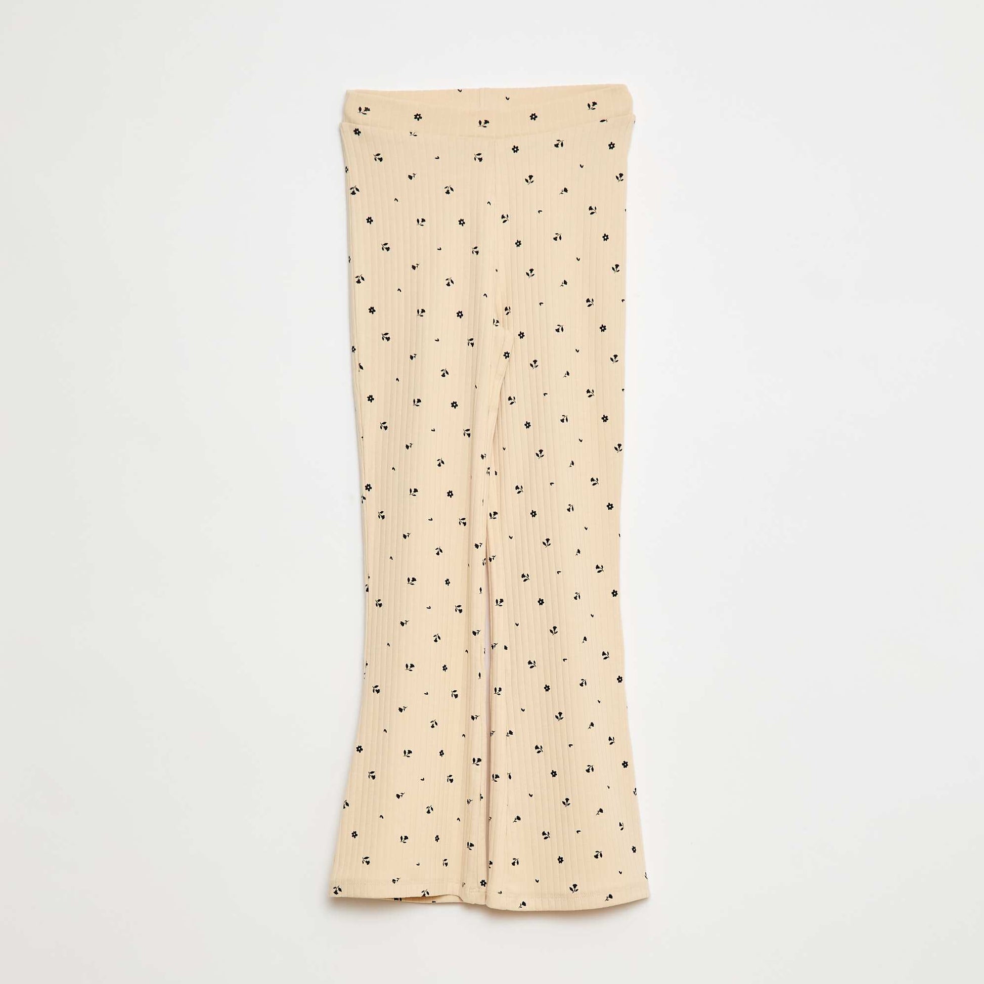 Legging imprimé en rib côtelé BEIGE IMPRIMé