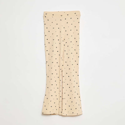 Legging imprimé en rib côtelé BEIGE IMPRIMé
