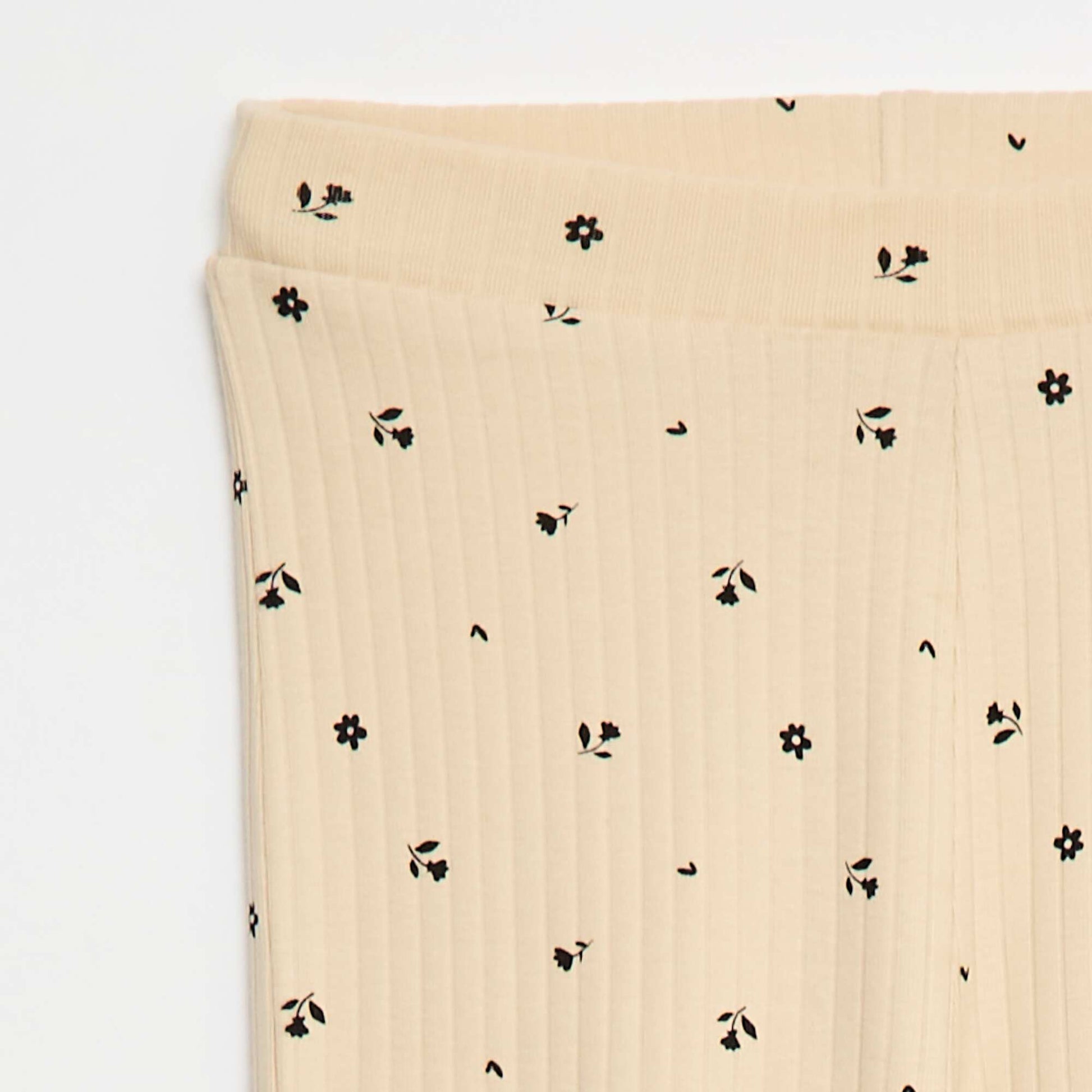 Legging imprimé en rib côtelé BEIGE IMPRIMé