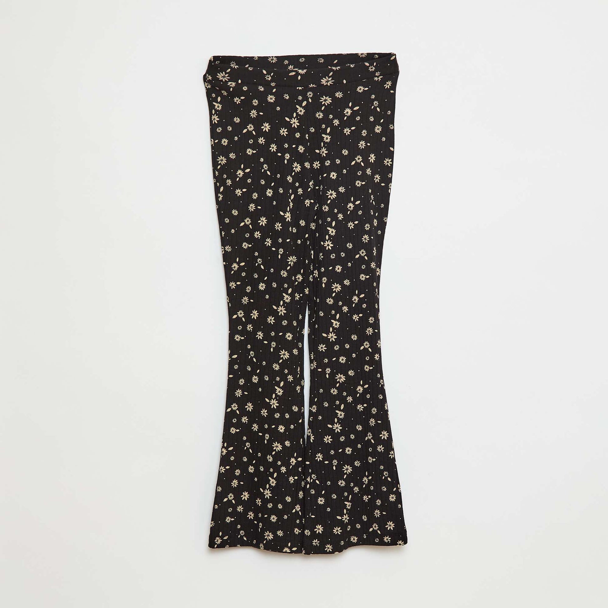 Legging imprimé en rib côtelé NOIR IMPRIMé