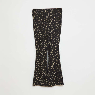Legging imprimé en rib côtelé NOIR IMPRIMé