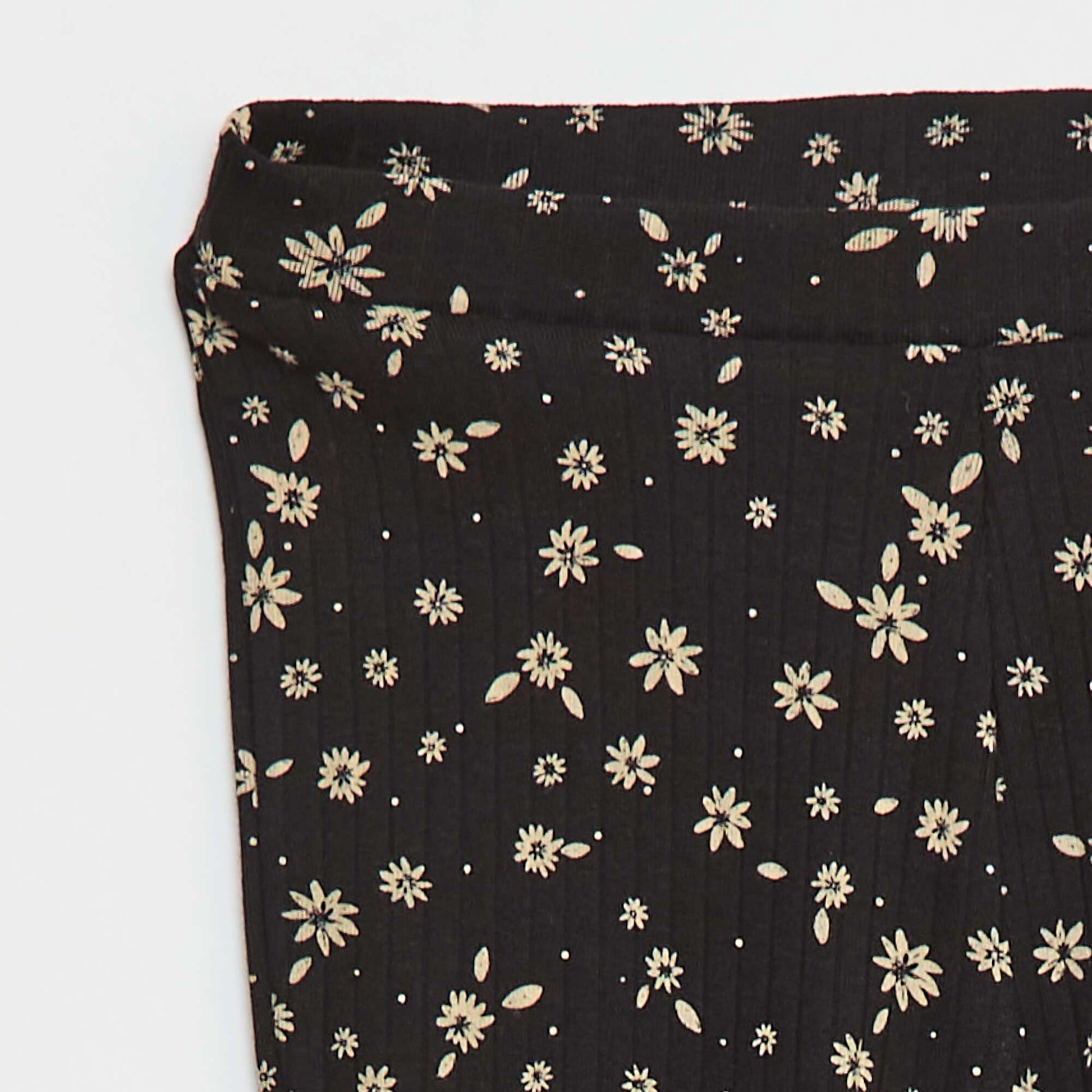 Legging imprimé en rib côtelé NOIR IMPRIMé