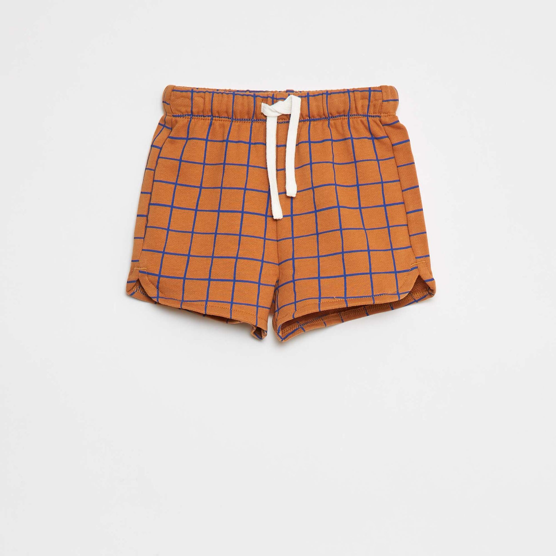 Short en molleton léger à motif - Edition Grafik MARRON
