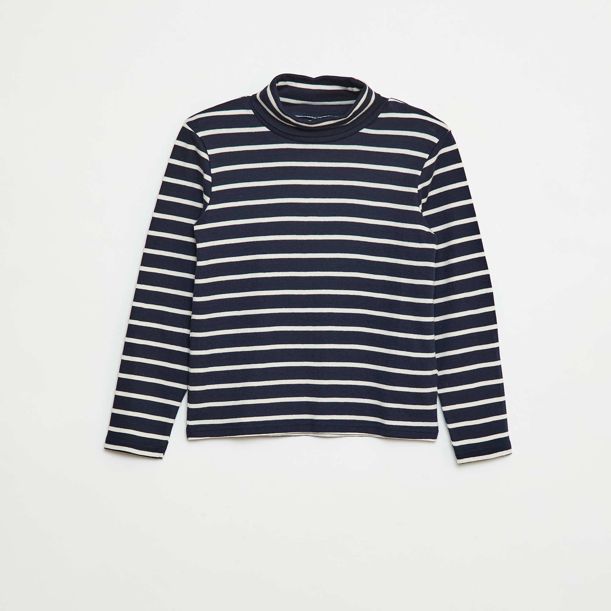 Sous-pull col roulé à rayures BLEU