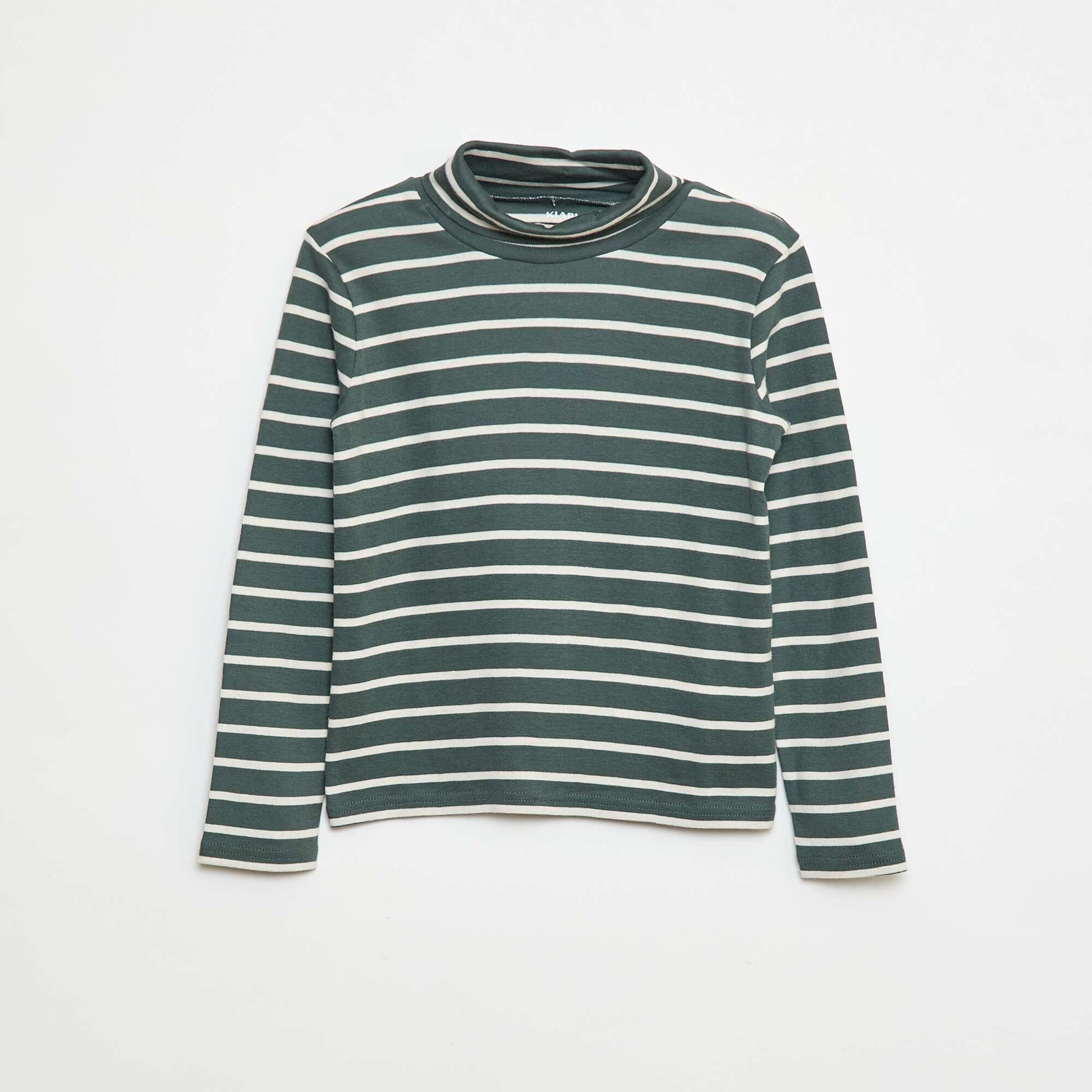 Sous-pull col roulé à rayures VERT