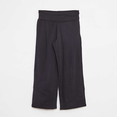Pantalon regular avec taille élastiquée NOIR
