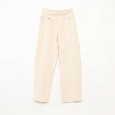 Pantalon regular avec taille élastiquée BEIGE
