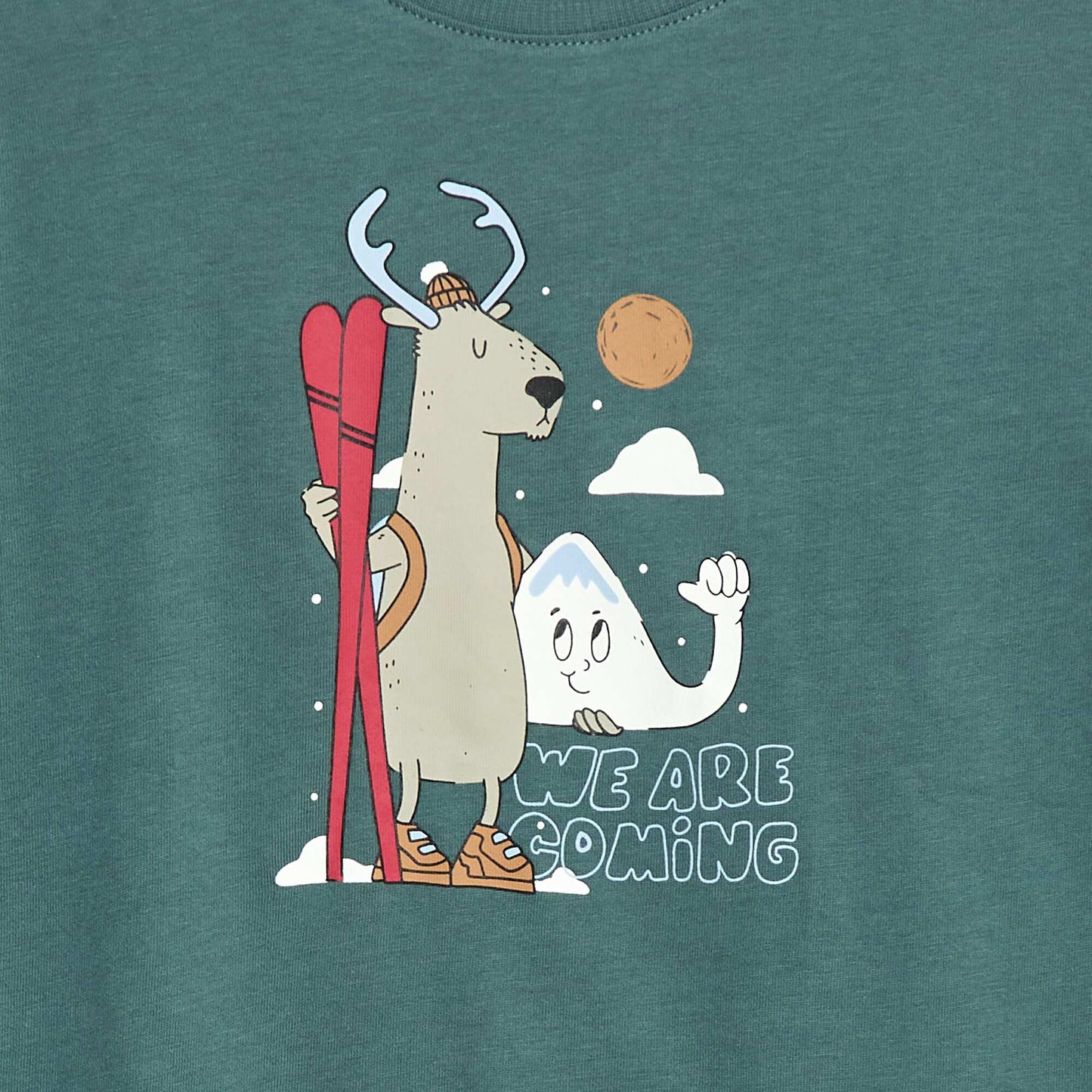 T-shirt imprimé à manches longues VERT
