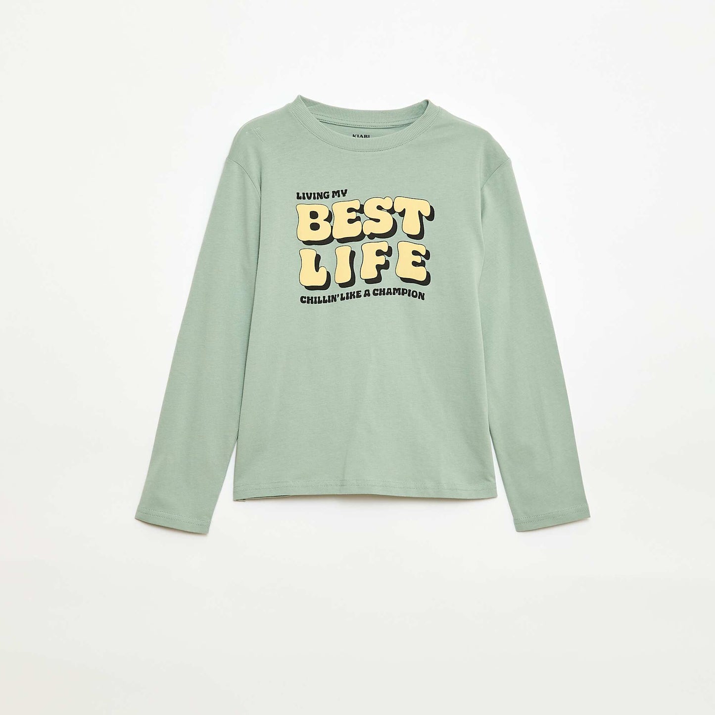 T-shirt imprimé à manches longues VERT