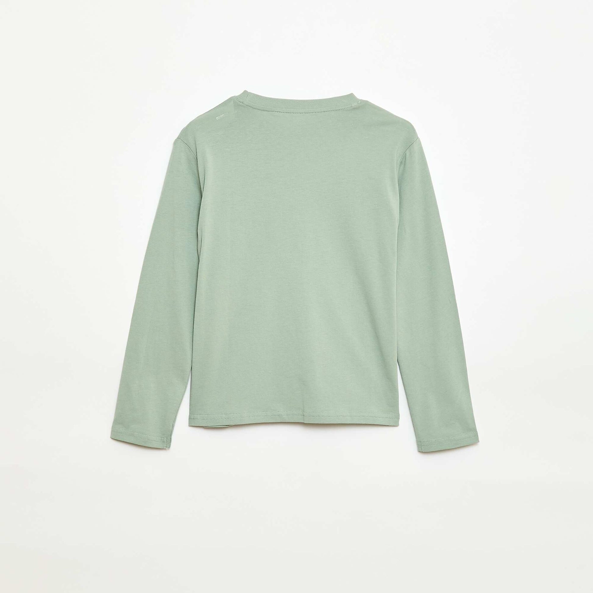 T-shirt imprimé à manches longues VERT