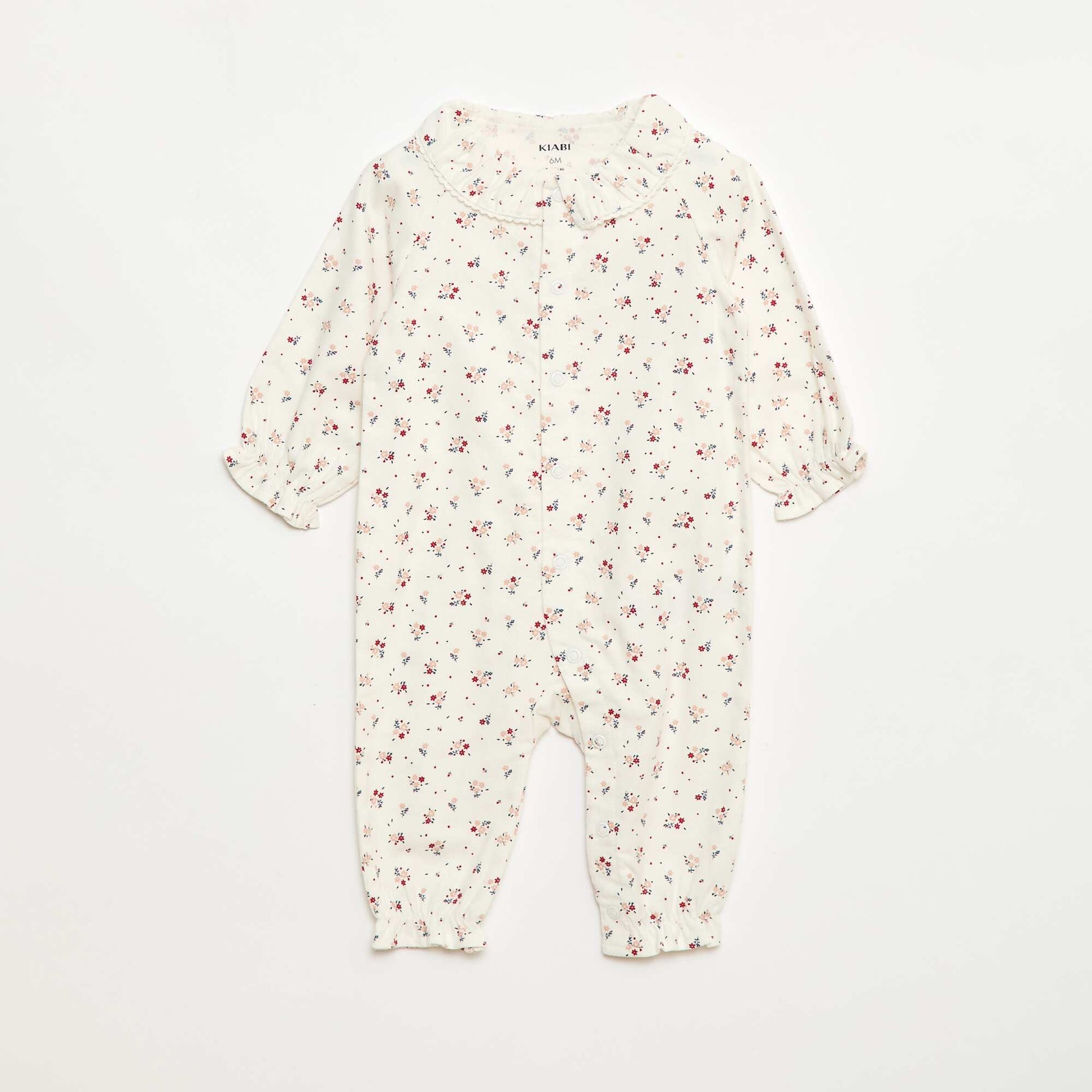 Pyjama dors bien chaud en flanelle BLANC