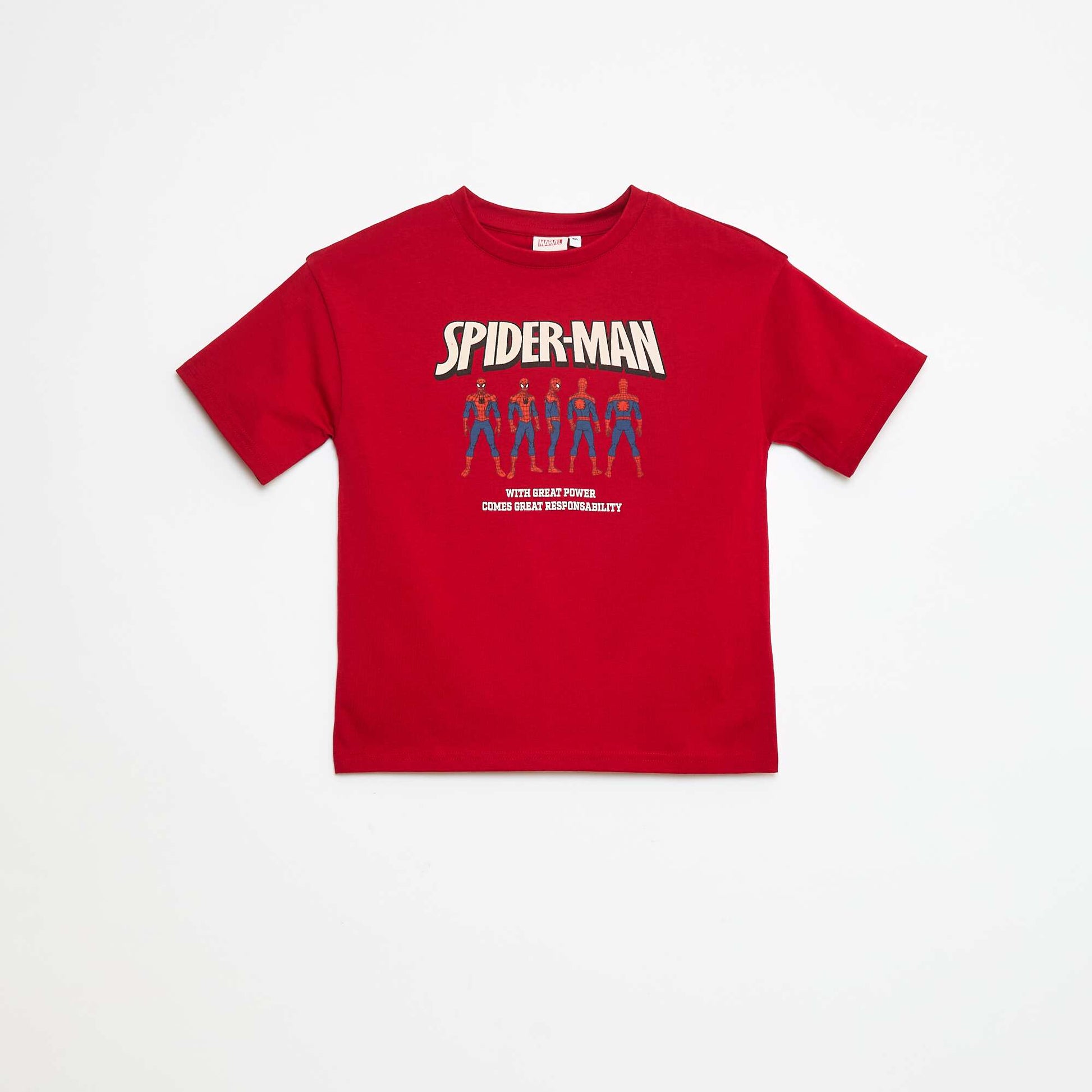 T-shirt 'Spider-Man' 'Marvel' manches courtes ROUGE