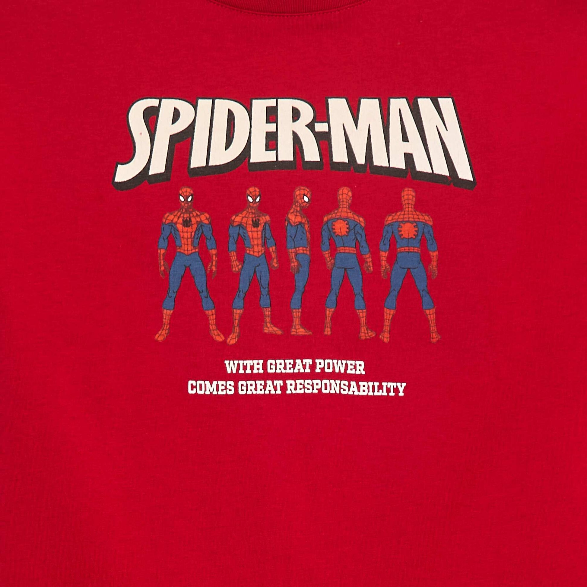T-shirt 'Spider-Man' 'Marvel' manches courtes ROUGE