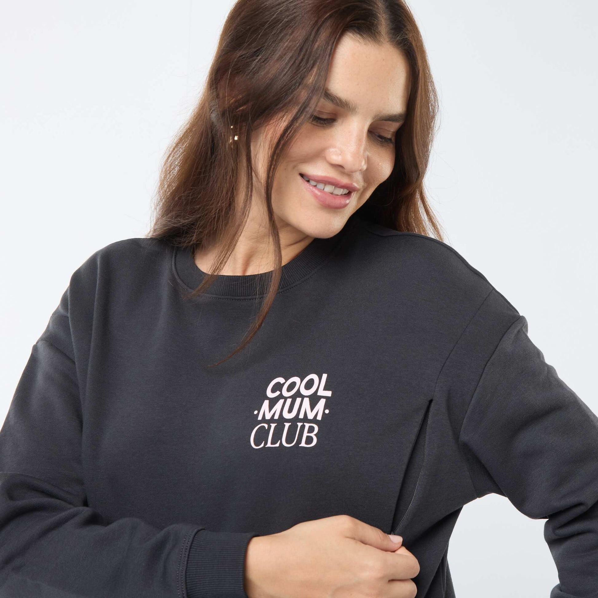 Sweat d'allaitement en molleton NOIR