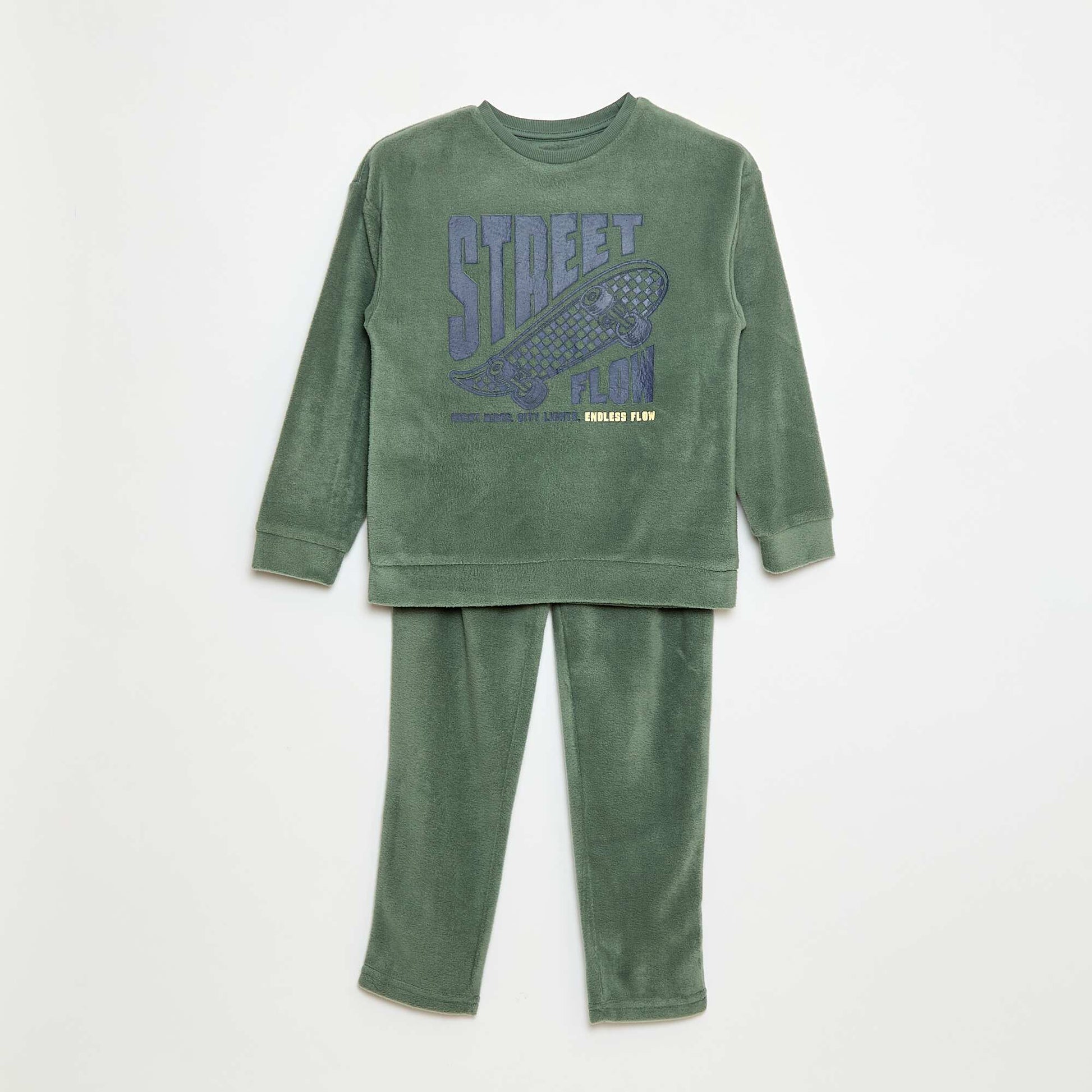 Pyjama polaire imprimé VERT