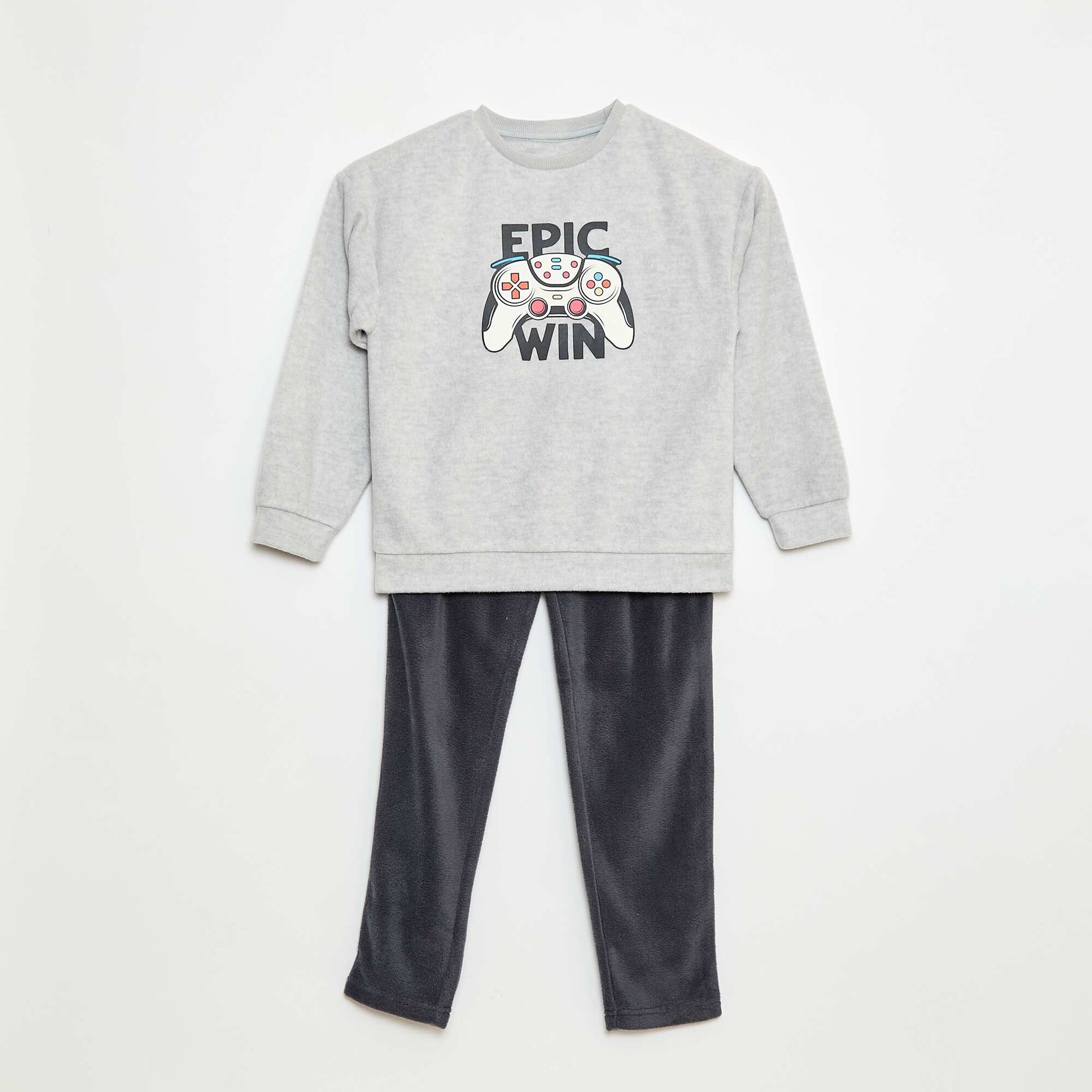 Pyjama polaire imprimé GRIS
