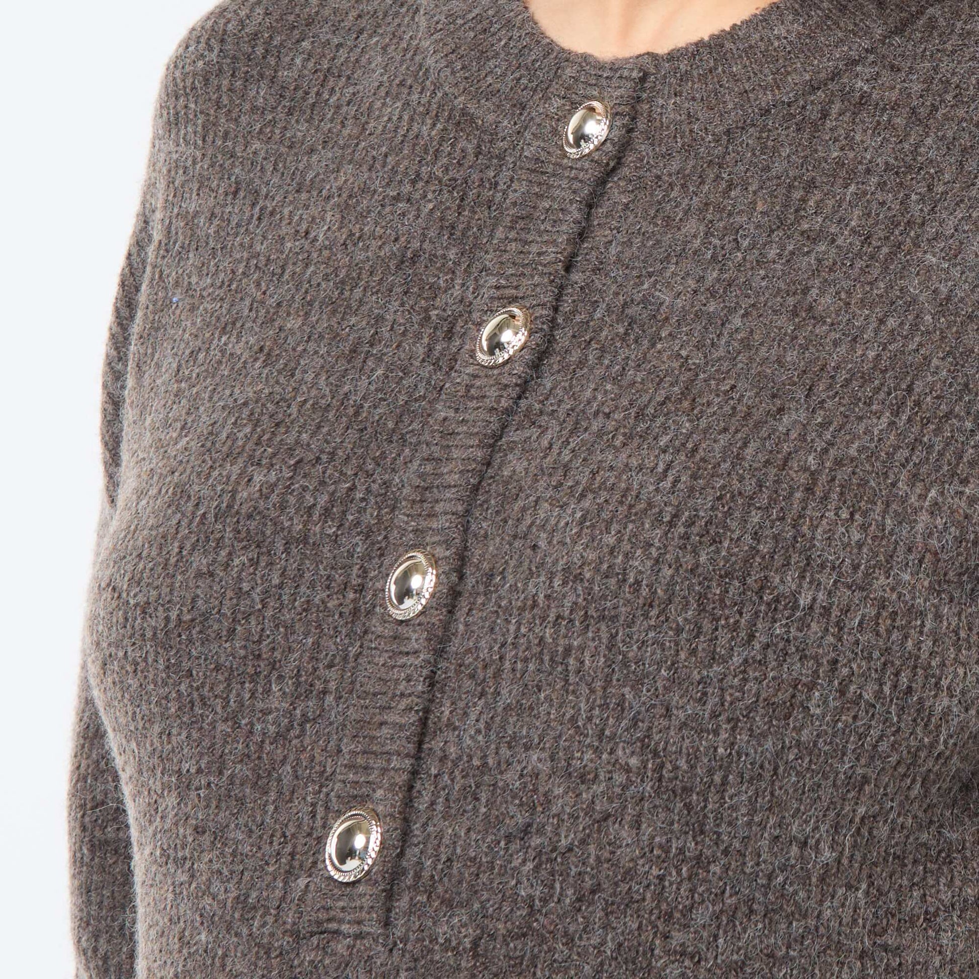 Robe pull d'allaitement à ouverture boutonnée MARRON