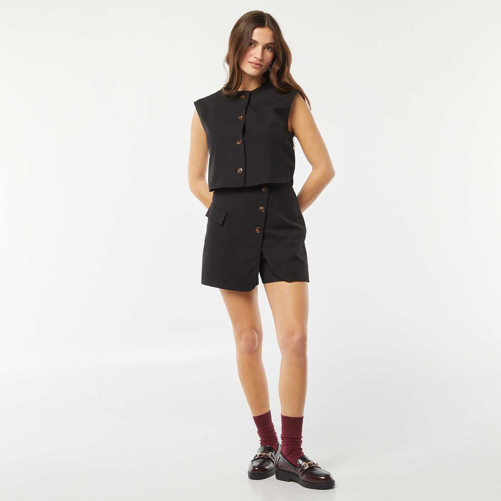 Veste sans manches unie NOIR