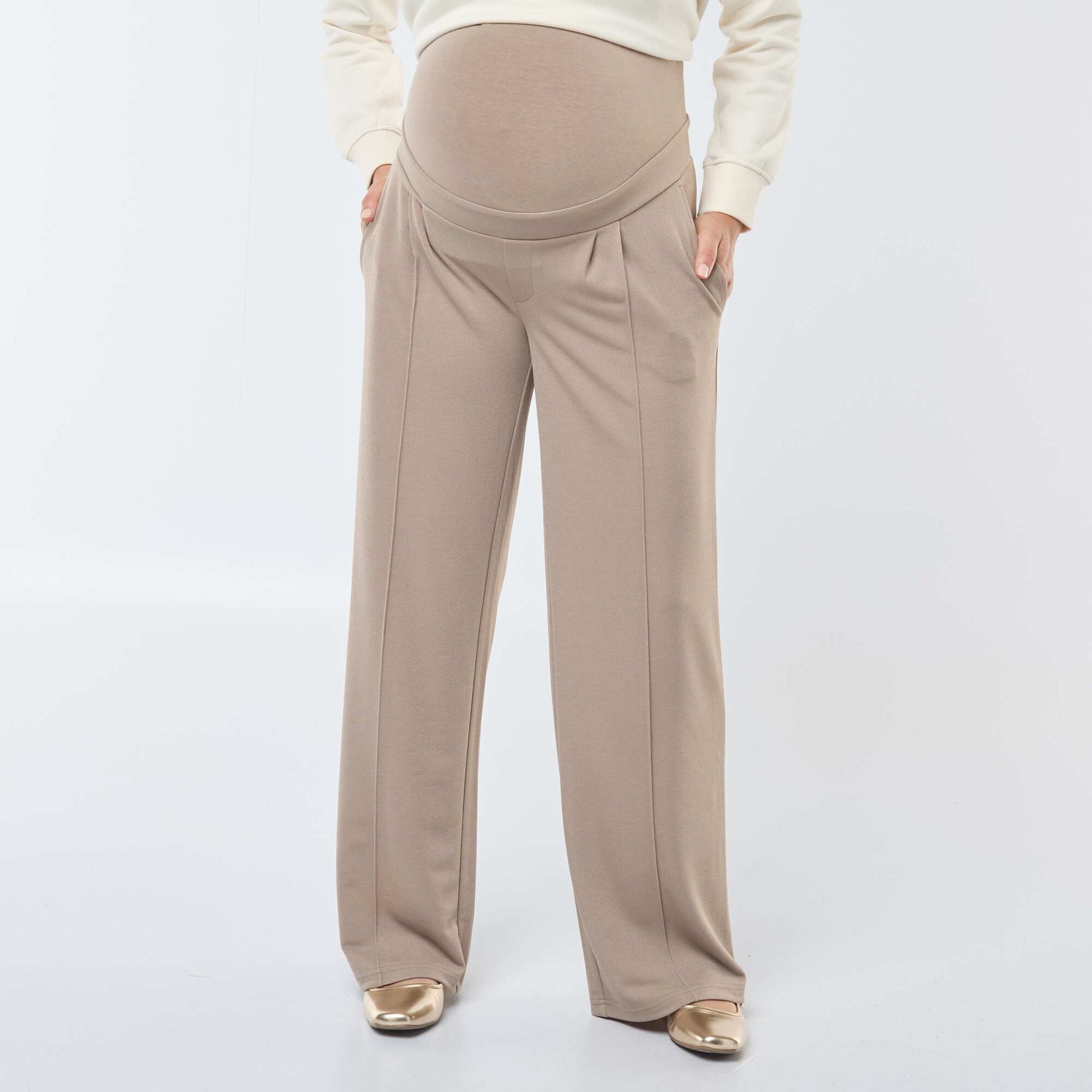 Pantalon de maternité coupe droite BEIGE