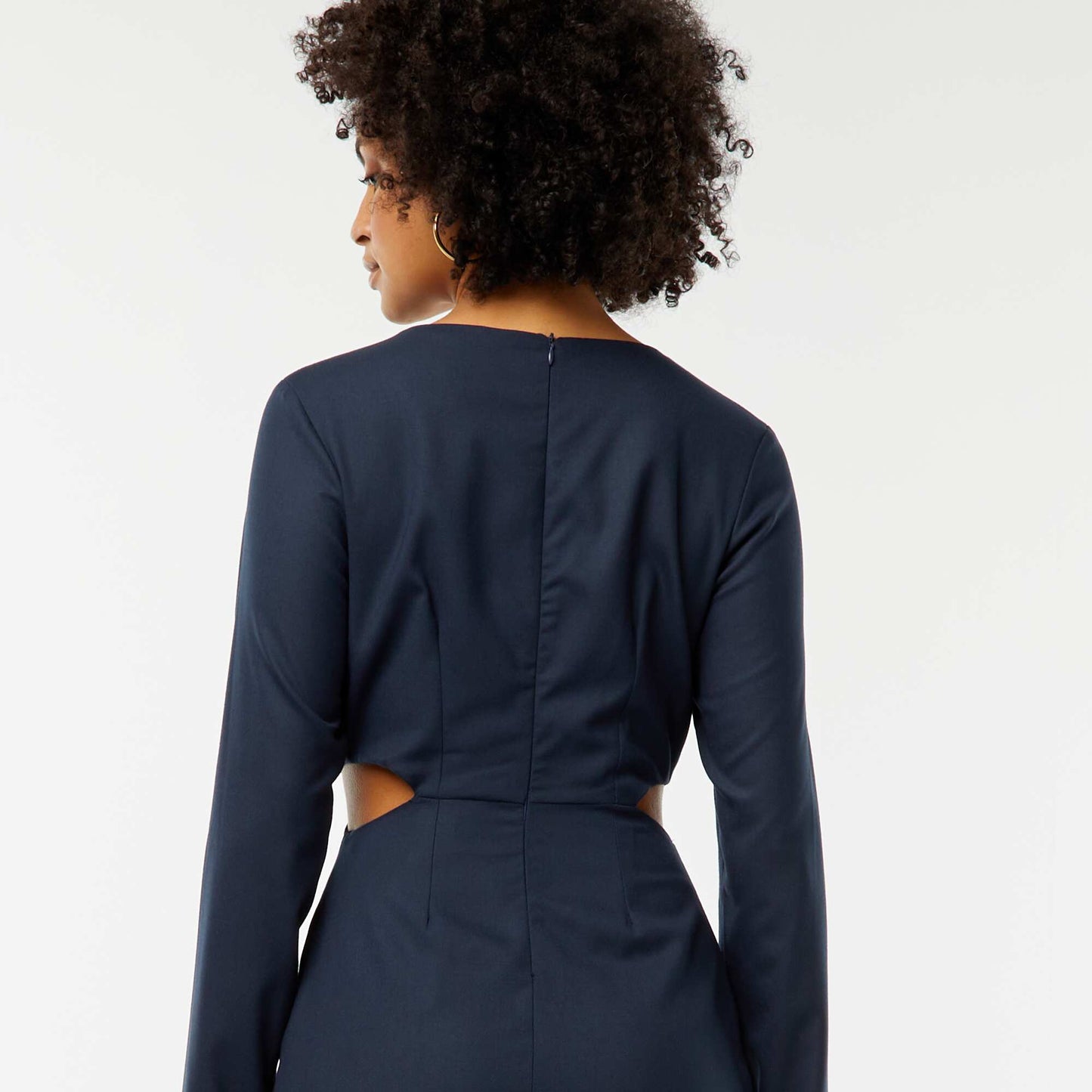 Robe midi effet twiste devant BLEU