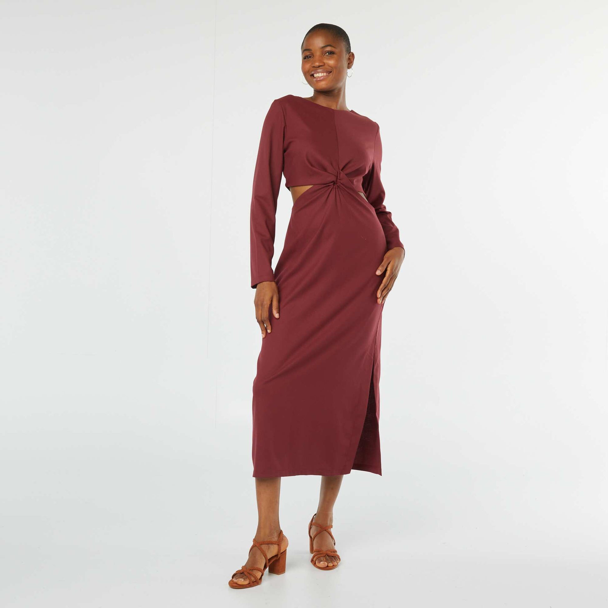 Robe midi effet twiste devant BORDEAUX