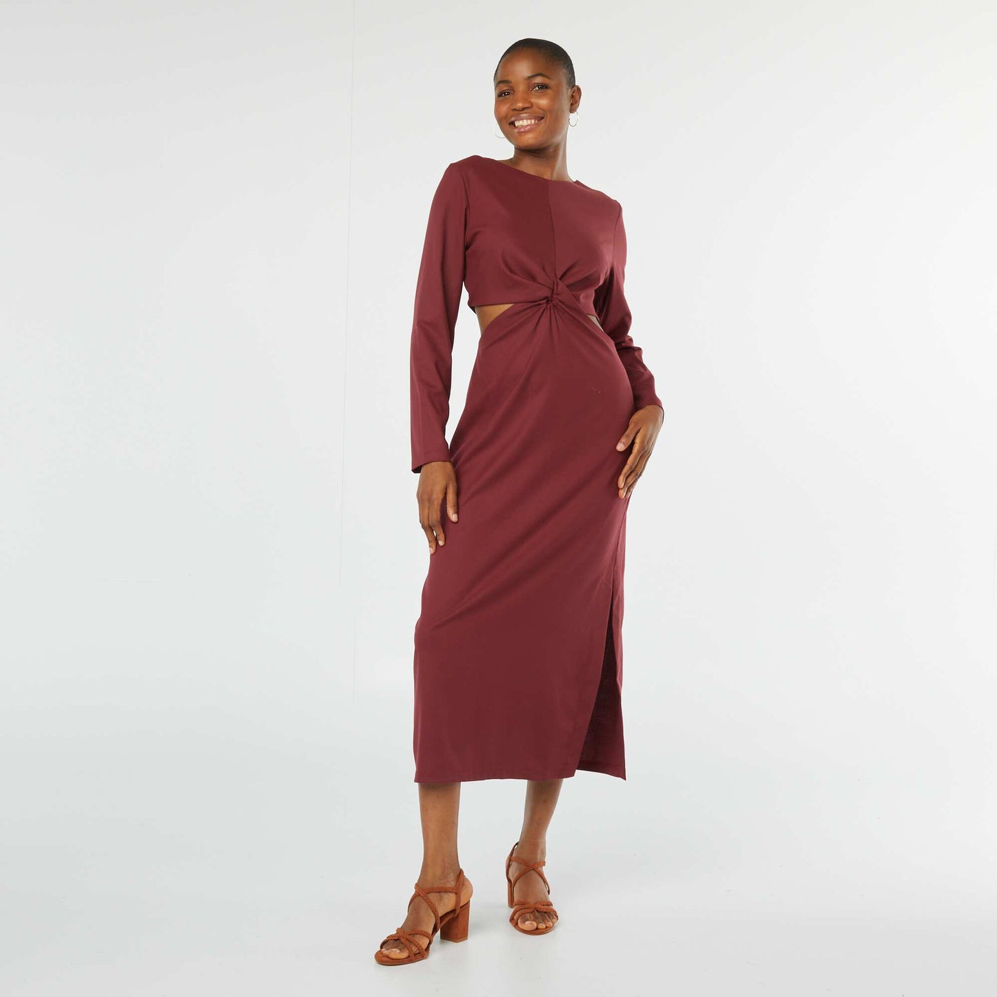 Robe midi effet twiste devant BORDEAUX