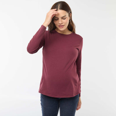 Tee-shirt d'allaitement basique ROUGE