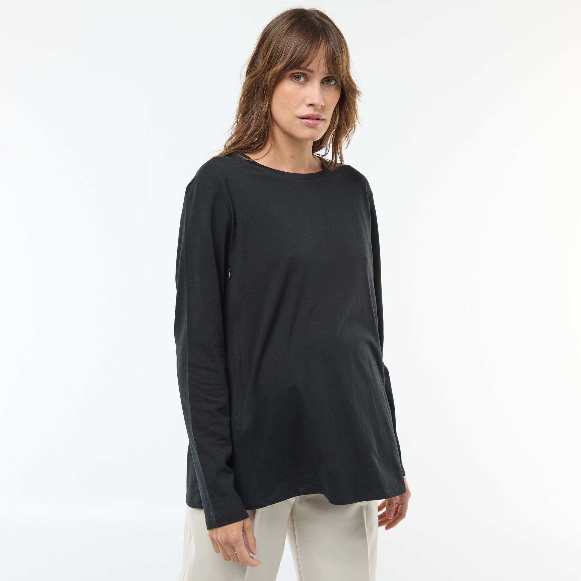 Tee-shirt d'allaitement basique NOIR