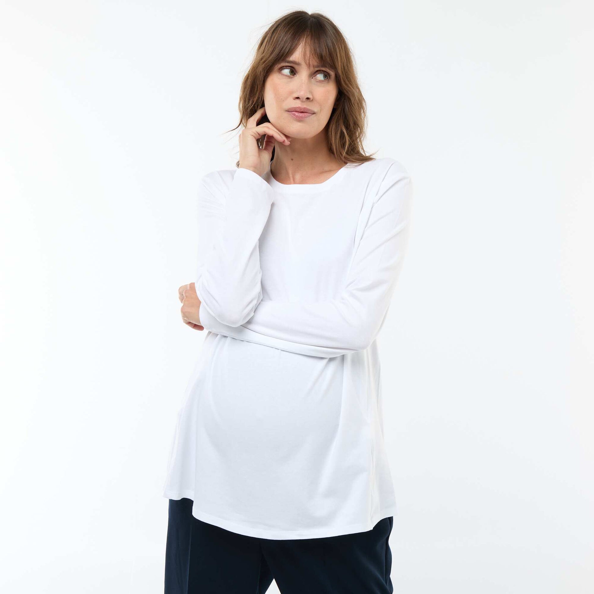 Tee-shirt d'allaitement basique BLANC