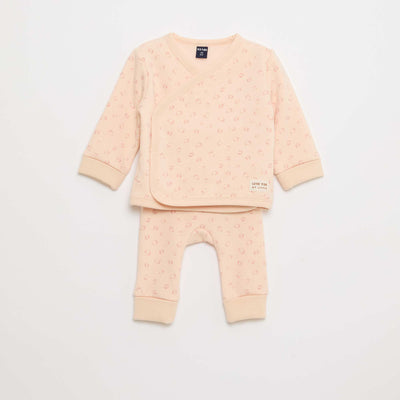 Ensemble sweat + pantalon en molleton - 2 pièces ROSE