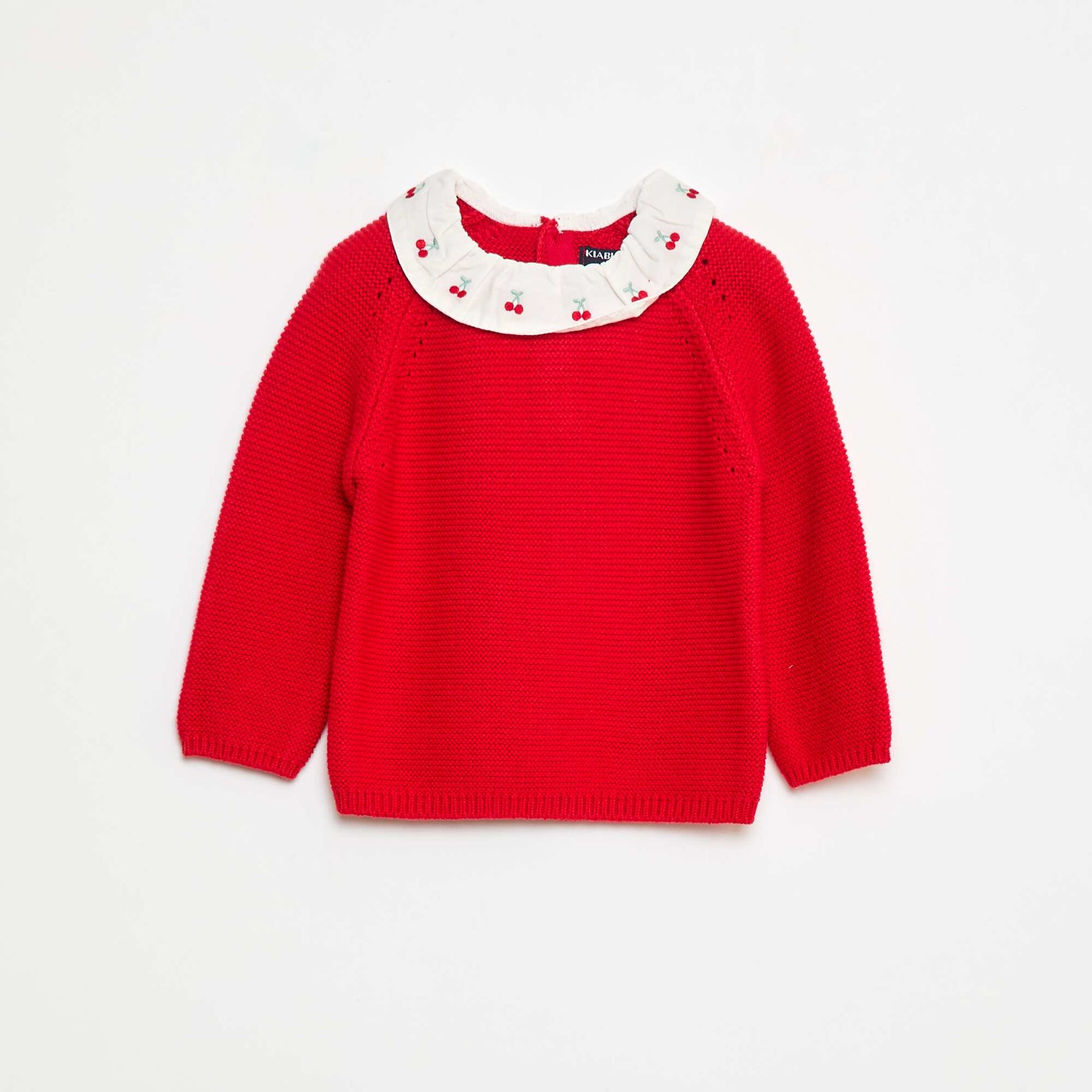 Pull point mousse avec col claudine ROUGE
