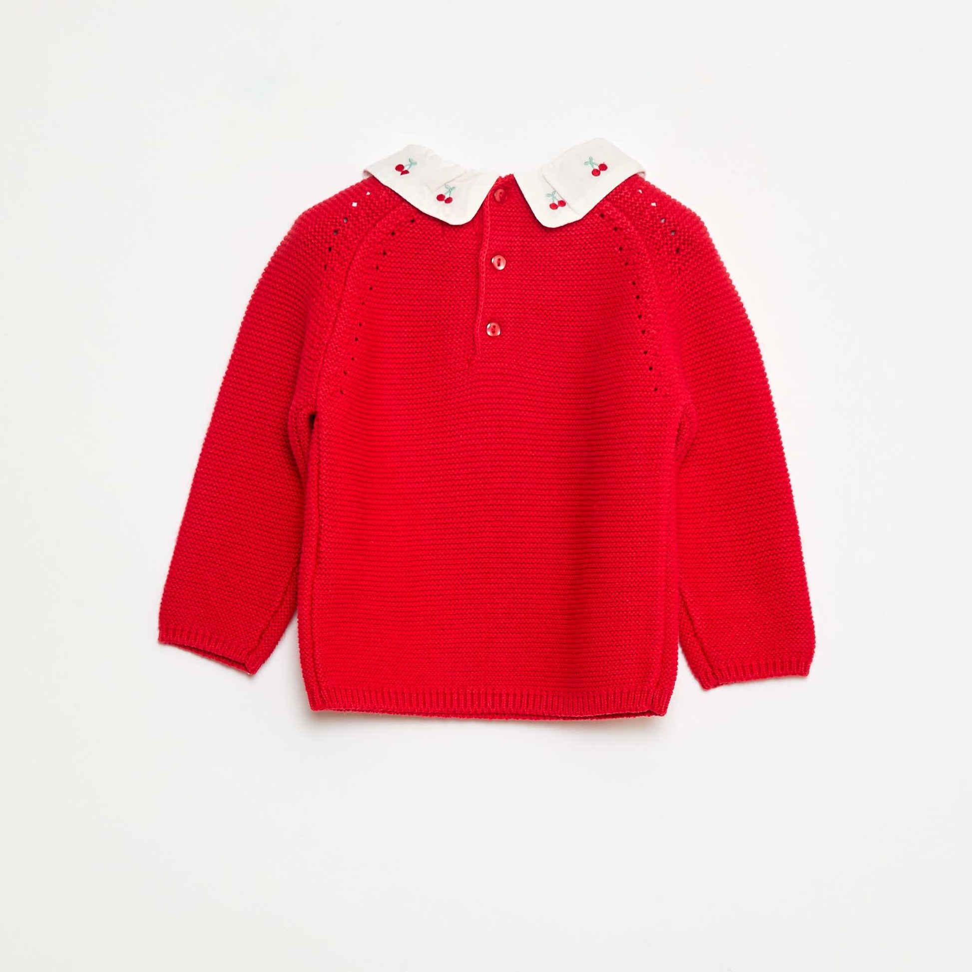 Pull point mousse avec col claudine ROUGE